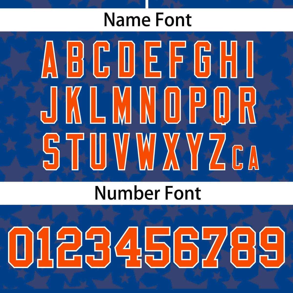 Custom Royal Orange Personalized Star Graffiti Pattern Authentic Baseball Jersey