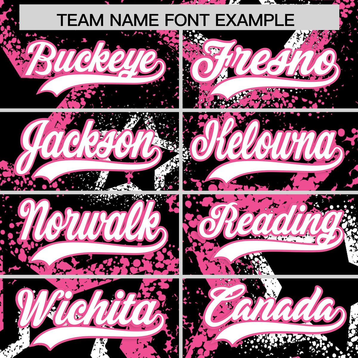 Custom Black White Pink Star-Shaped Ink Texture Graffiti Pattern Baseball Jersey | Sublimation Printed &amp; Stitched,Add Name and Numbern,Perfect for Parties,Perfect for Training | KXKSHOP