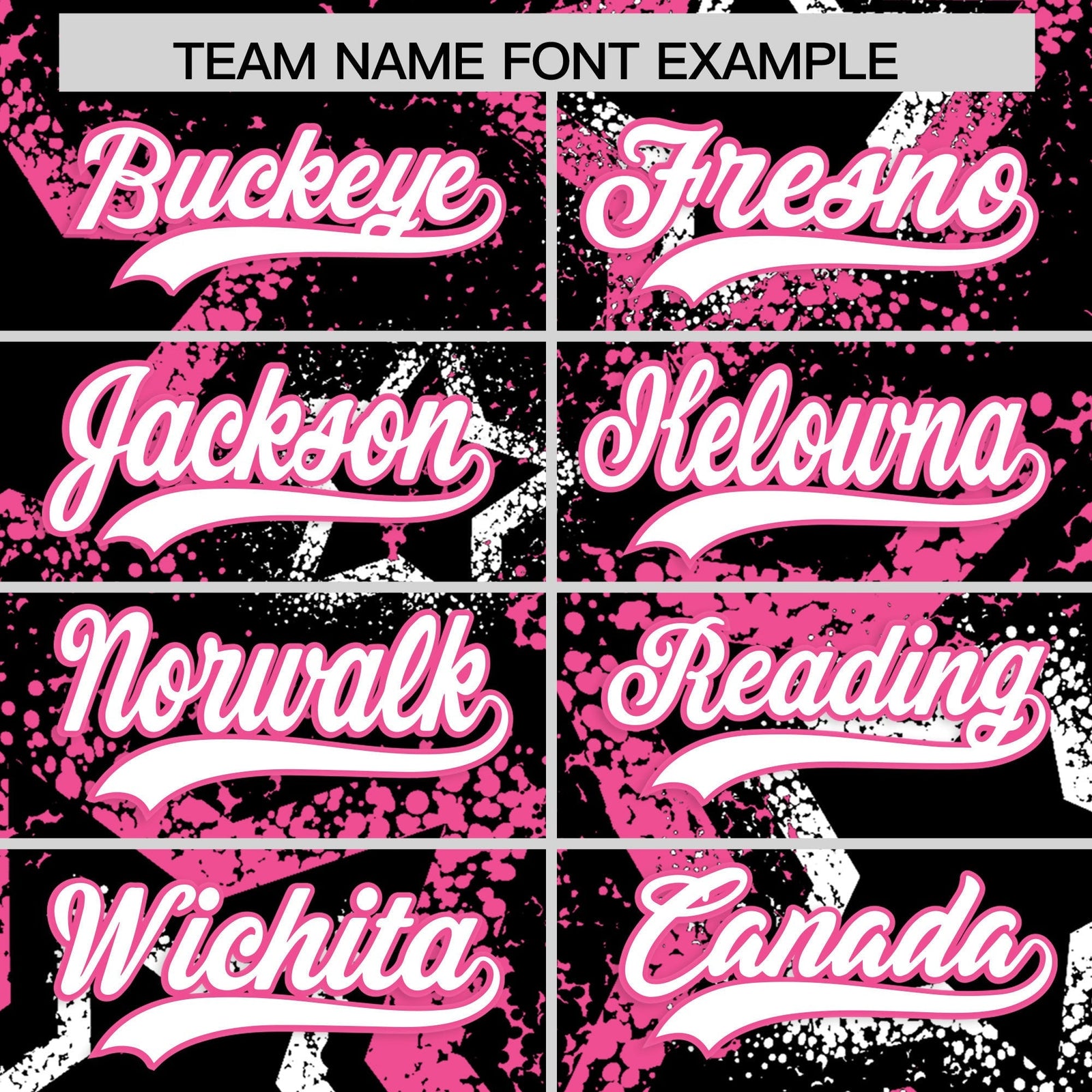 Custom Black White Pink Star-Shaped Ink Texture Graffiti Pattern Baseball Jersey | Sublimation Printed & Stitched,Add Name and Numbern,Perfect for Parties,Perfect for Training | KXKSHOP