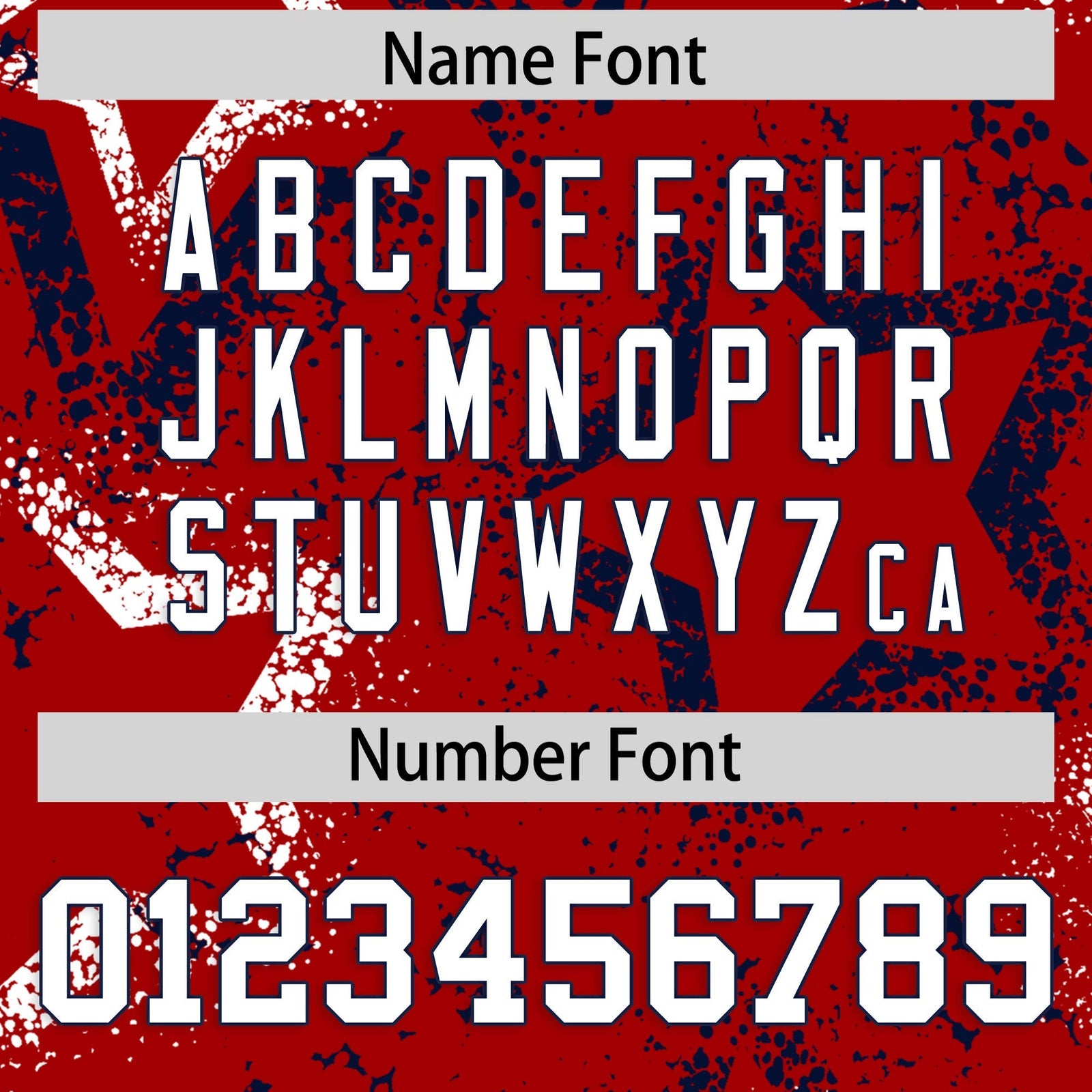 Custom Red White Navy Star-Shaped Ink Texture Graffiti Pattern Baseball Jersey | Sublimation Printed & Stitched,Add Name and Numbern,Perfect for Parties,Perfect for Training | KXKSHOP