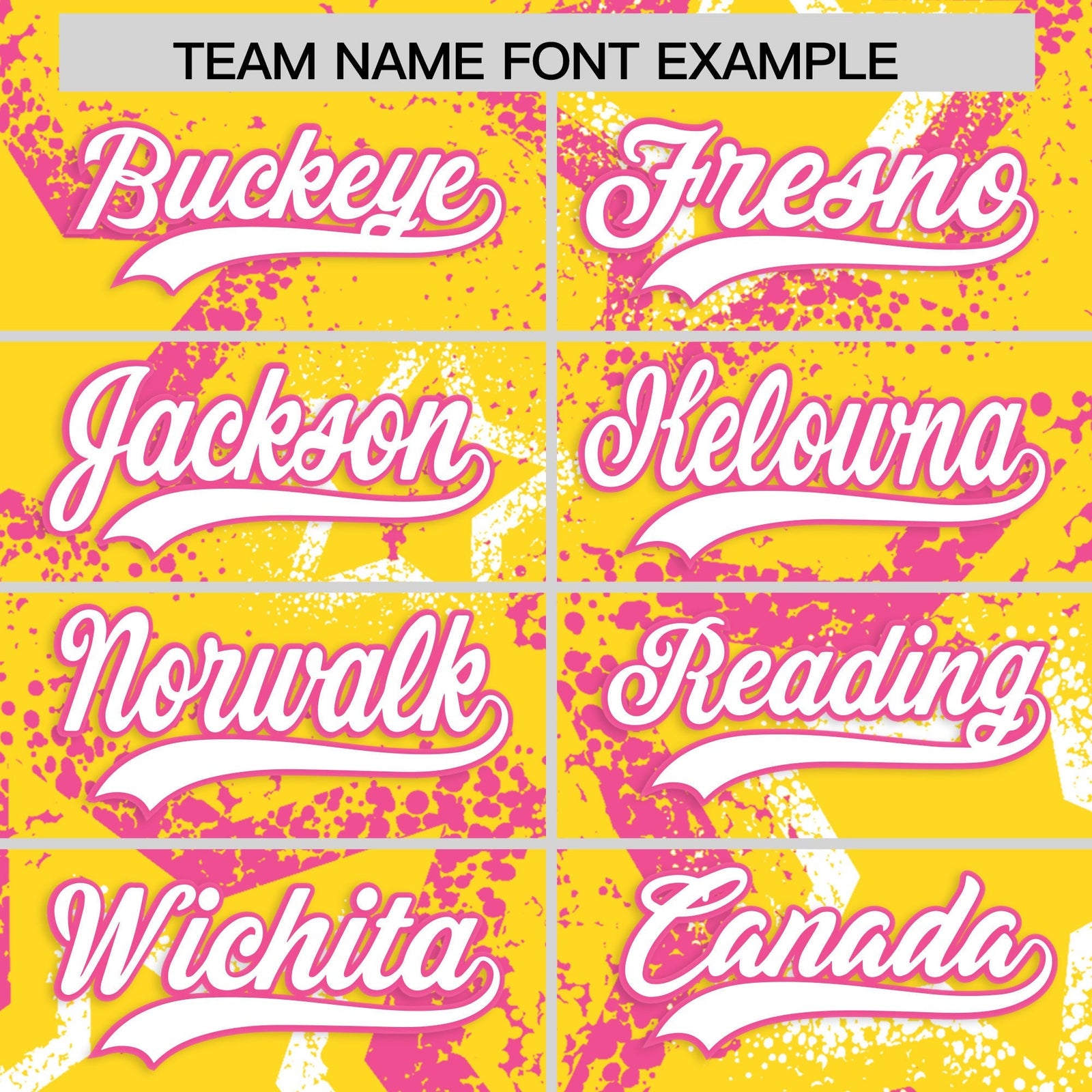 Custom Gold White Pink Star-Shaped Ink Texture Graffiti Pattern Baseball Jersey | Sublimation Printed & Stitched,Add Name and Numbern,Perfect for Parties,Perfect for Training | KXKSHOP