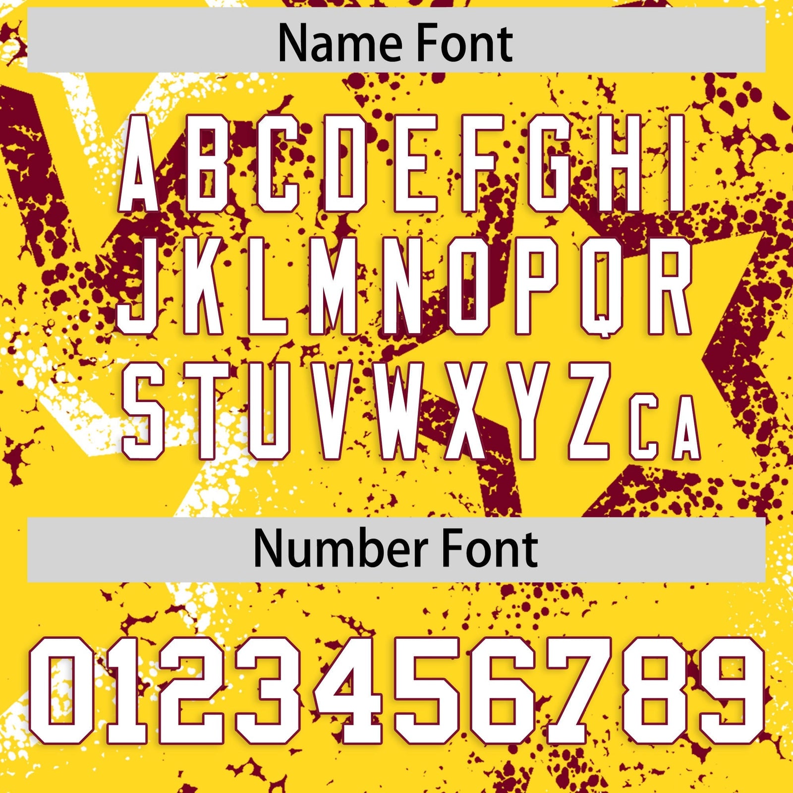 Custom Gold White Crimson Star-Shaped Ink Texture Graffiti Pattern Baseball Jersey | Sublimation Printed & Stitched,Add Name and Numbern,Perfect for Parties,Perfect for Training | KXKSHOP