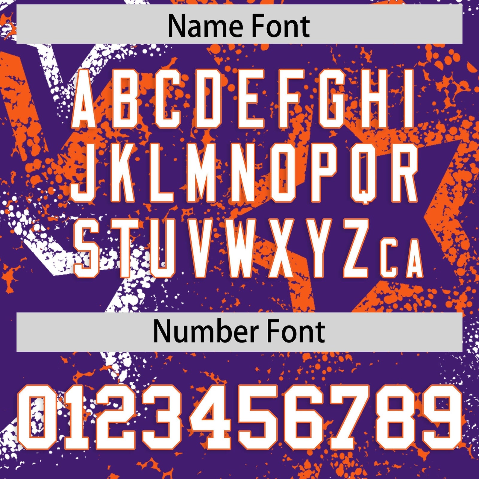 Custom Purple White Orange Star-Shaped Ink Texture Graffiti Pattern Baseball Jersey | Sublimation Printed & Stitched,Add Name and Numbern,Perfect for Parties,Perfect for Training | KXKSHOP