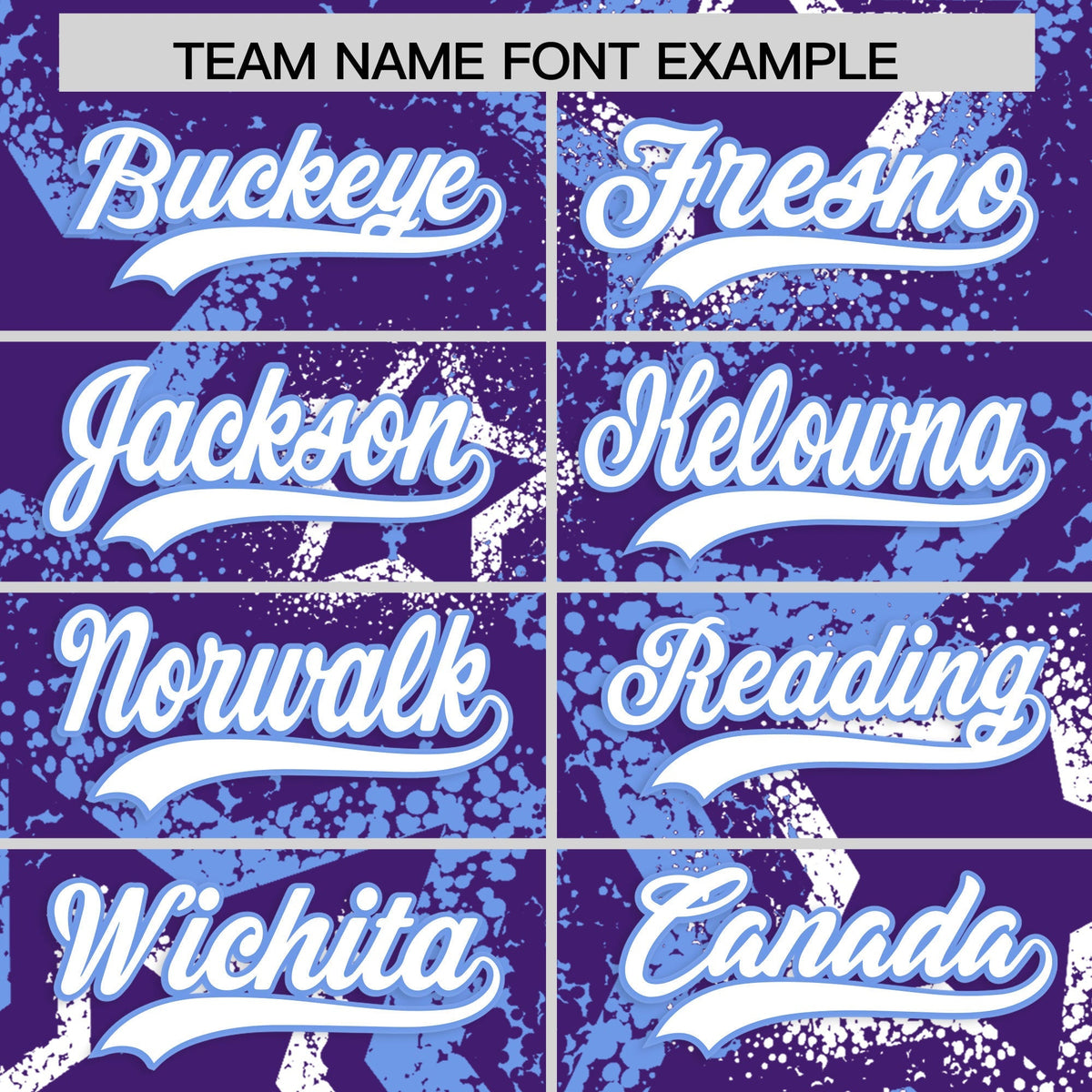 Custom Purple White Light Blue Star-Shaped Ink Texture Graffiti Pattern Baseball Jersey | Sublimation Printed &amp; Stitched,Add Name and Numbern,Perfect for Parties,Perfect for Training | KXKSHOP