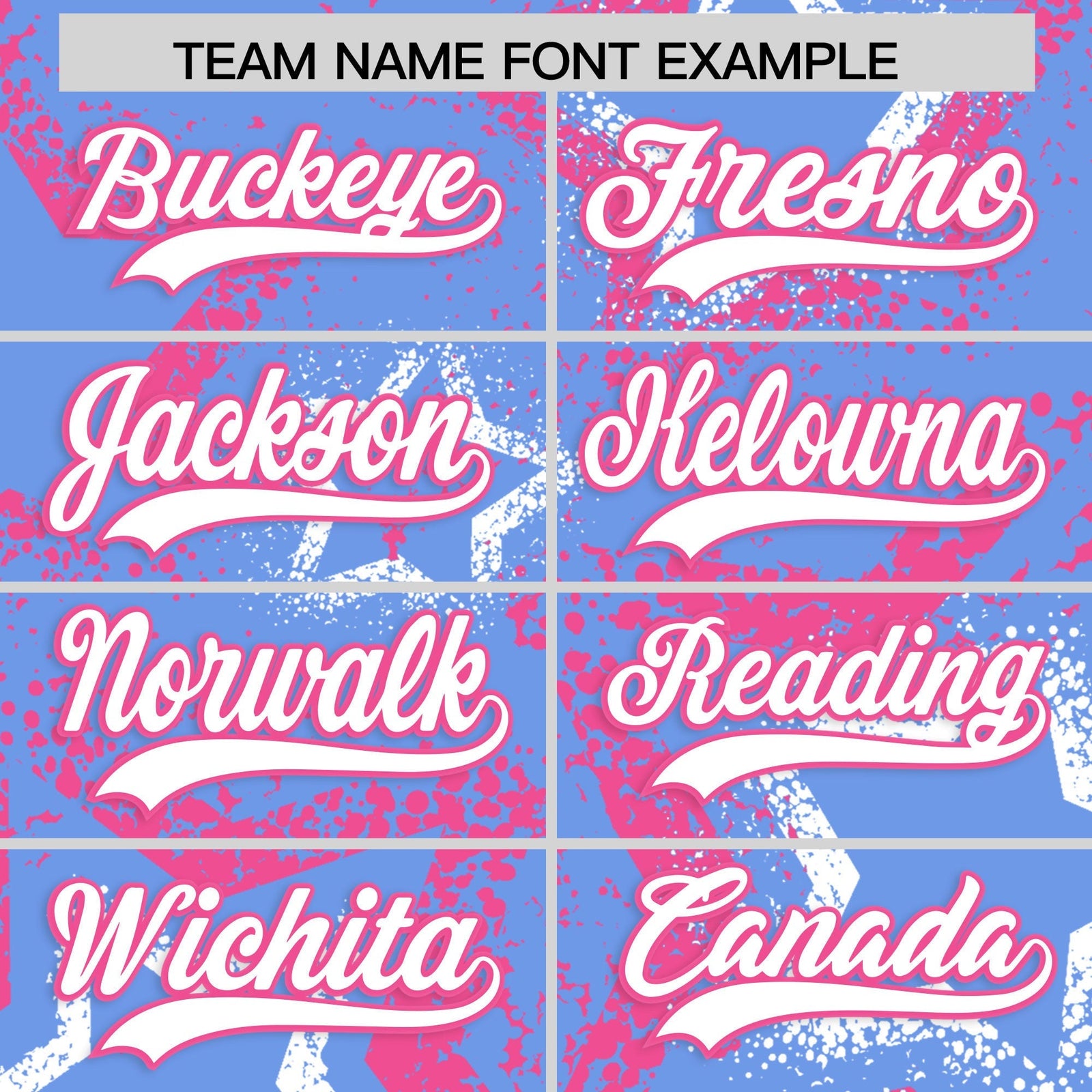 Custom Light Blue White Pink Star-Shaped Ink Texture Graffiti Pattern Baseball Jersey | Sublimation Printed & Stitched,Add Name and Numbern,Perfect for Parties,Perfect for Training | KXKSHOP