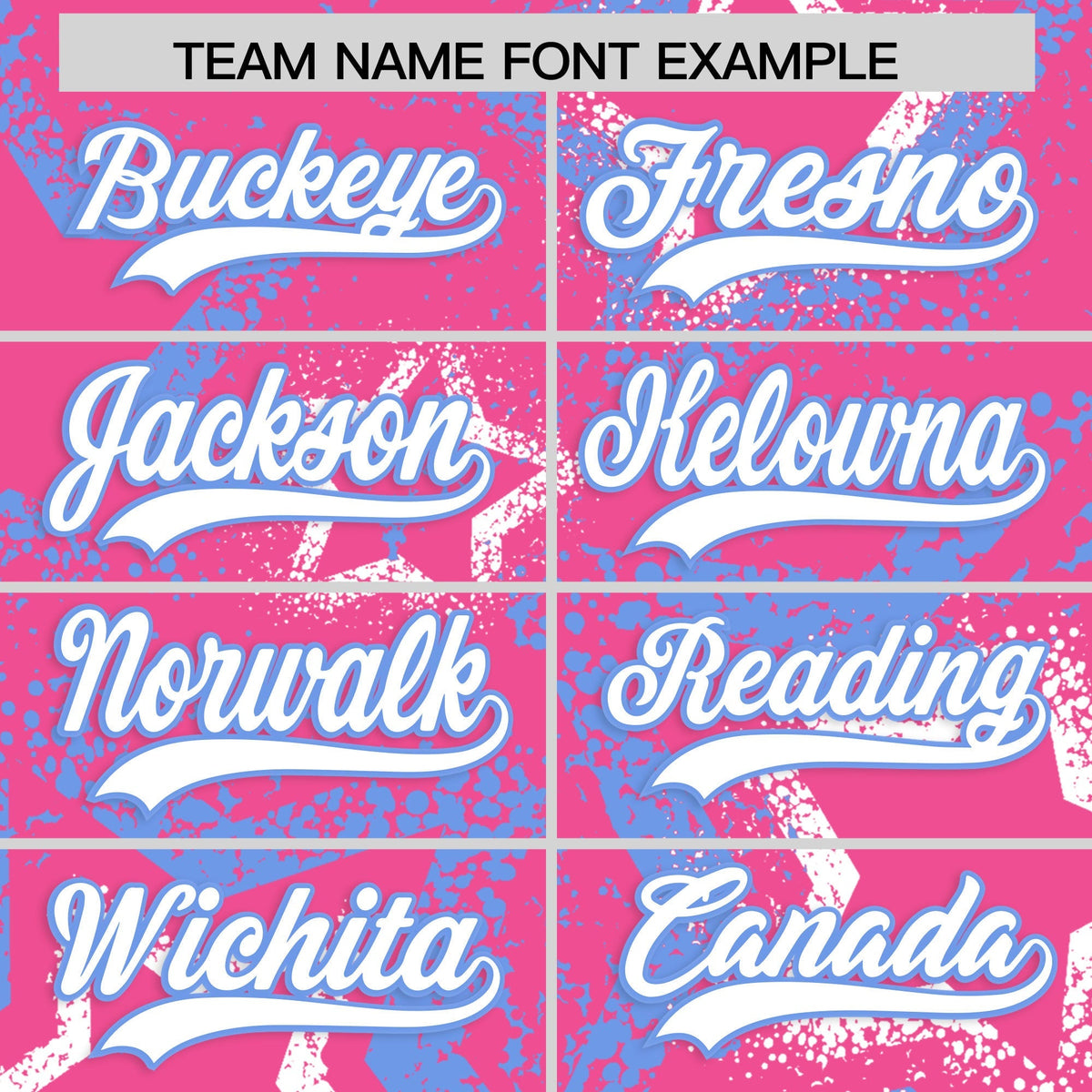 Custom Pink White Light Blue Star-Shaped Ink Texture Graffiti Pattern Baseball Jersey | Sublimation Printed &amp; Stitched,Add Name and Numbern,Perfect for Parties,Perfect for Training | KXKSHOP