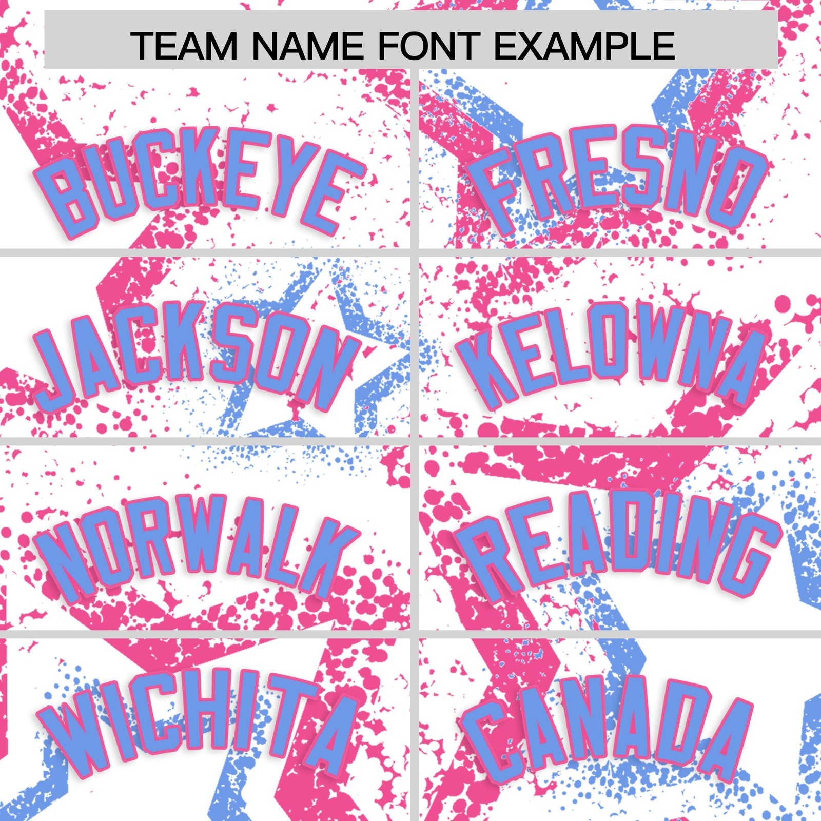 Custom White Pink Light Blue Star-Shaped Ink Texture Graffiti Pattern Baseball Jersey | Sublimation Printed & Stitched,Add Name and Numbern,Perfect for Parties,Perfect for Training | KXKSHOP