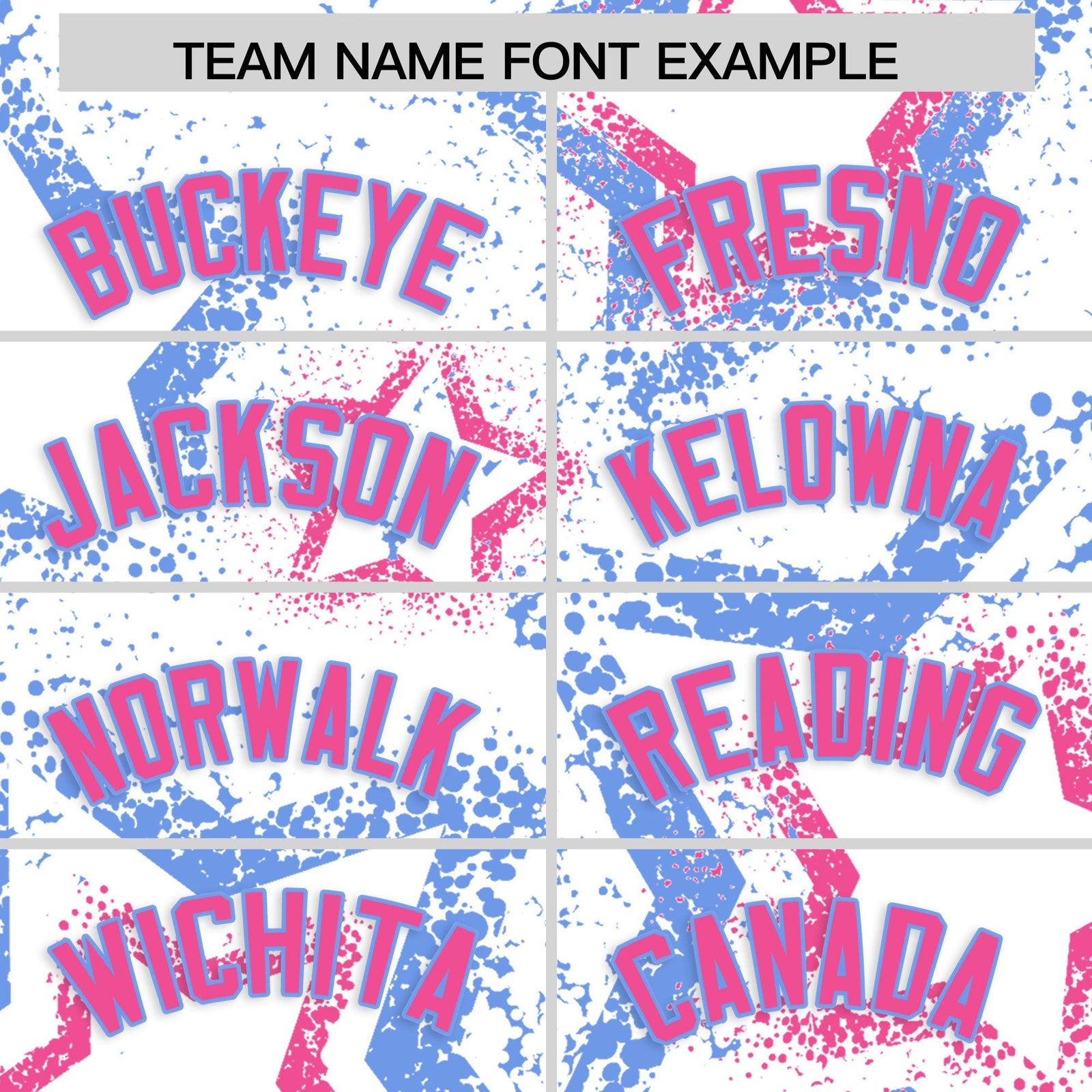 Custom White Light Blue Pink Star-Shaped Ink Texture Graffiti Pattern Baseball Jersey | Sublimation Printed & Stitched,Add Name and Numbern,Perfect for Parties,Perfect for Training | KXKSHOP