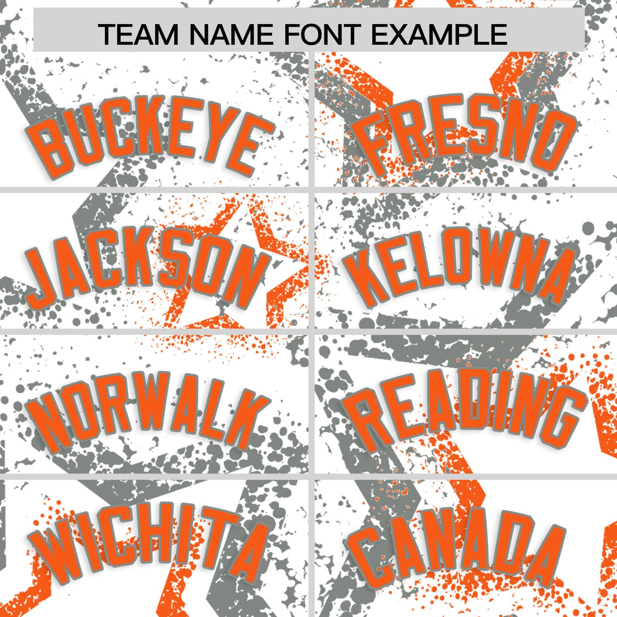 Custom White Orange Star-Shaped Ink Texture Graffiti Pattern Baseball Jersey | Sublimation Printed &amp; Stitched,Add Name and Numbern,Perfect for Parties,Perfect for Training | KXKSHOP