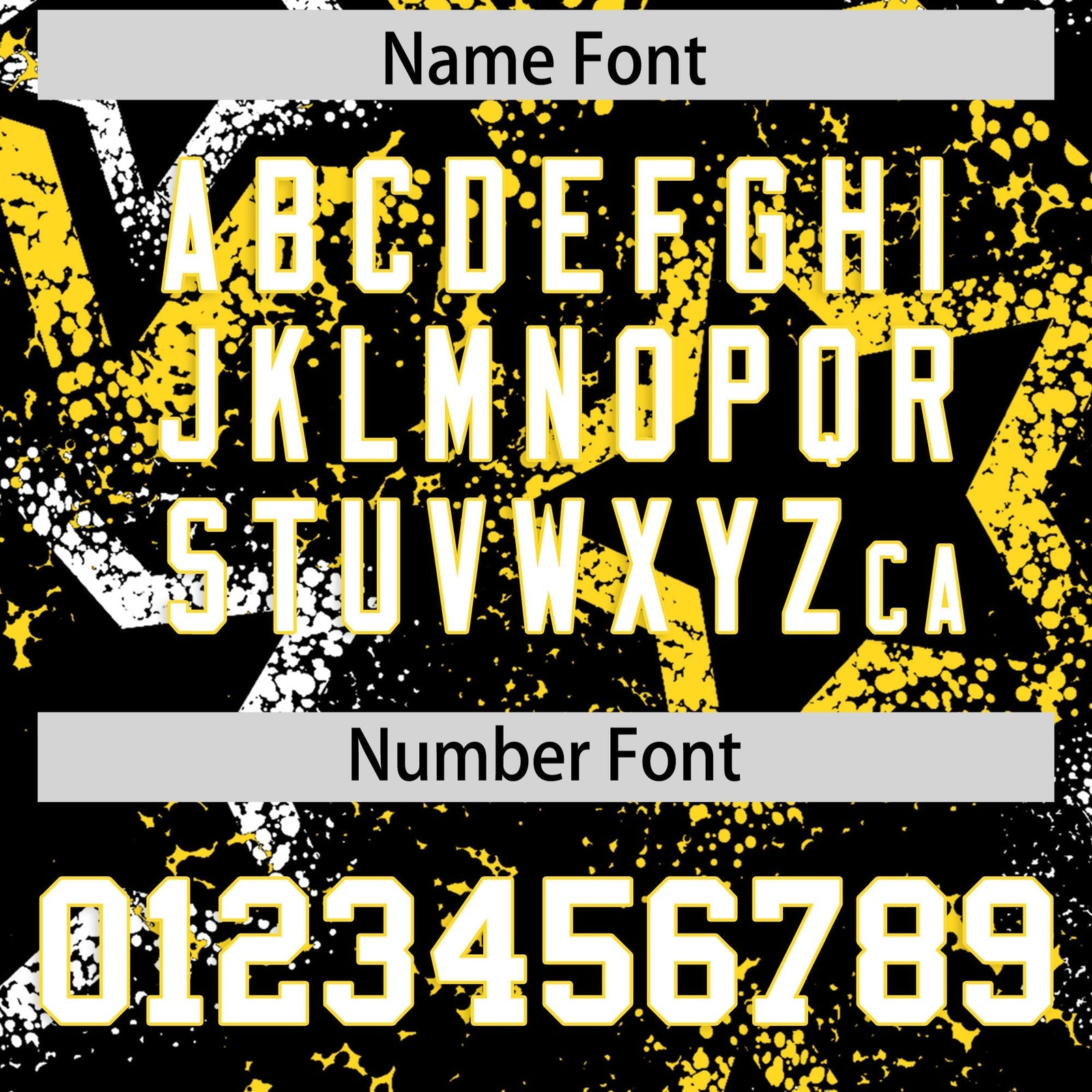 Custom Black White Gold Star-Shaped Ink Texture Graffiti Pattern Baseball Jersey | Sublimation Printed & Stitched,Add Name and Numbern,Perfect for Parties,Perfect for Training | KXKSHOP