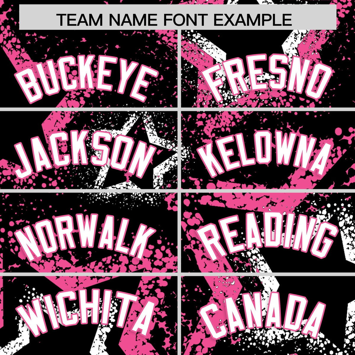 Custom Black White Pink Star-Shaped Ink Texture Graffiti Pattern Baseball Jersey | Sublimation Printed &amp; Stitched,Add Name and Numbern,Perfect for Parties,Perfect for Training | KXKSHOP