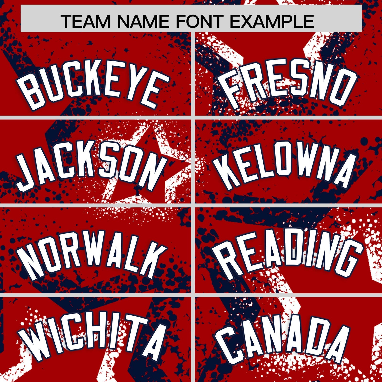 Custom Red White Navy Star-Shaped Ink Texture Graffiti Pattern Baseball Jersey | Sublimation Printed & Stitched,Add Name and Numbern,Perfect for Parties,Perfect for Training | KXKSHOP