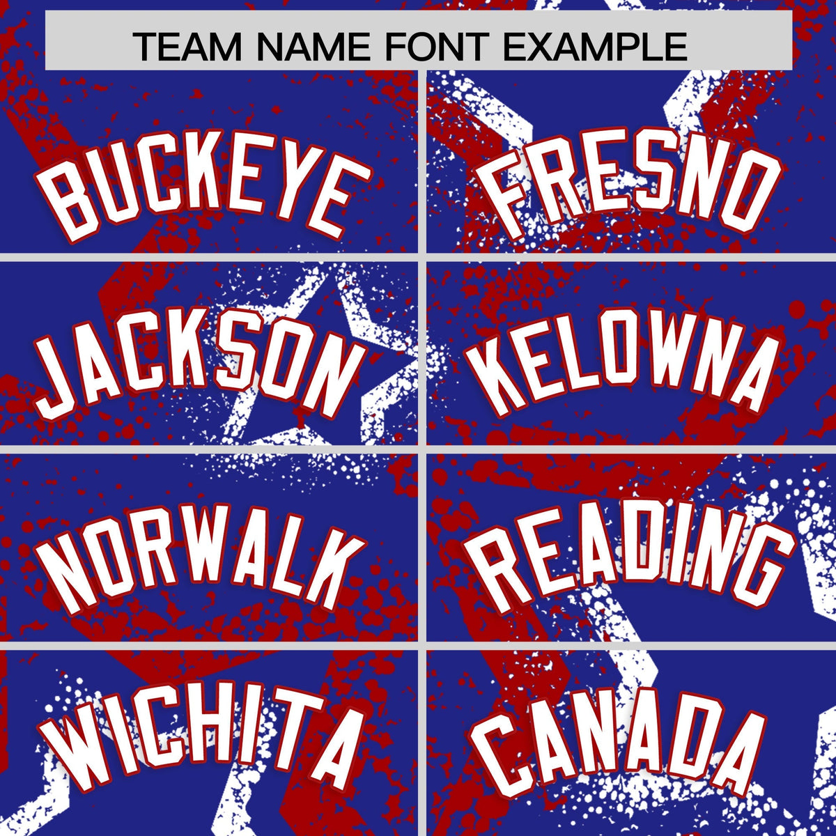 Custom Royal Blue White Red Star-Shaped Ink Texture Graffiti Pattern Baseball Jersey | Sublimation Printed &amp; Stitched,Add Name and Numbern,Perfect for Parties,Perfect for Training | KXKSHOP