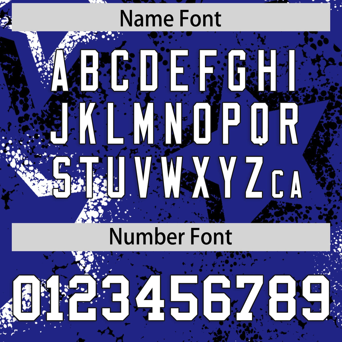 Custom Royal Blue Black White Star-Shaped Ink Texture Graffiti Pattern Baseball Jersey | Sublimation Printed & Stitched,Add Name and Numbern,Perfect for Parties,Perfect for Training | KXKSHOP