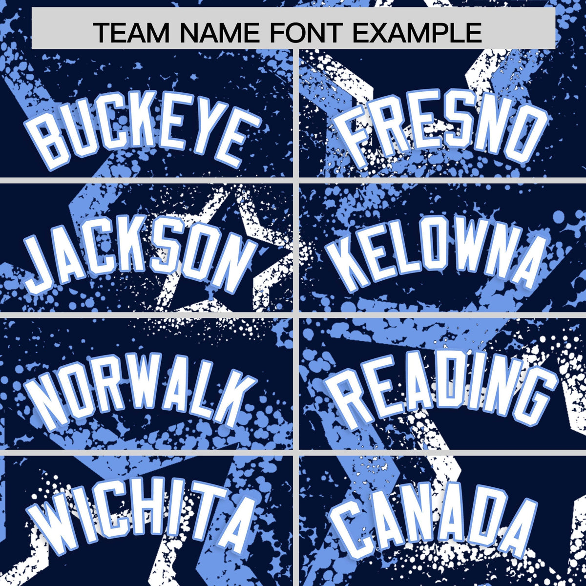Custom Navy White Light Blue Star-Shaped Ink Texture Graffiti Pattern Baseball Jersey | Sublimation Printed &amp; Stitched,Add Name and Numbern,Perfect for Parties,Perfect for Training | KXKSHOP