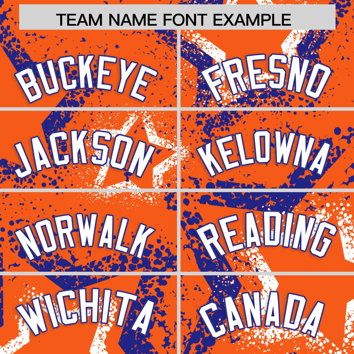Custom Orange White Royal Blue Star-Shaped Ink Texture Graffiti Pattern Baseball Jersey | Sublimation Printed &amp; Stitched,Add Name and Numbern,Perfect for Parties,Perfect for Training | KXKSHOP