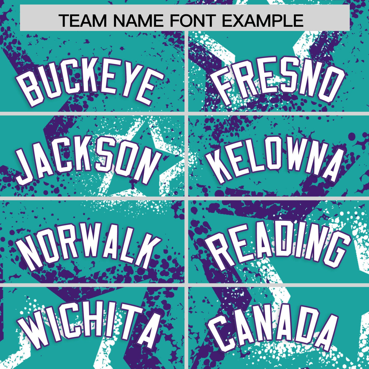 Custom Aqua White Purple Star-Shaped Ink Texture Graffiti Pattern Baseball Jersey | Sublimation Printed &amp; Stitched,Add Name and Numbern,Perfect for Parties,Perfect for Training | KXKSHOP