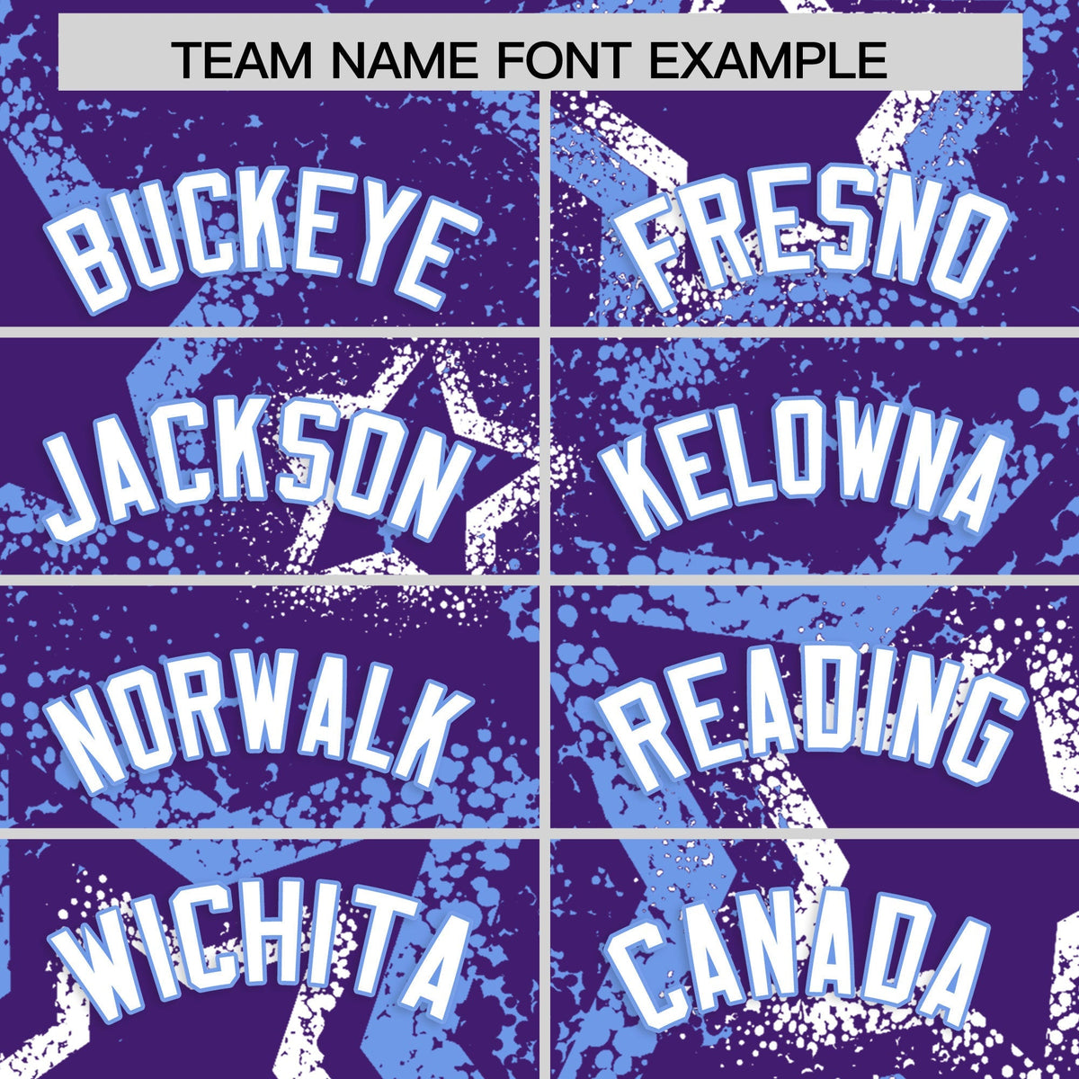 Custom Purple White Light Blue Star-Shaped Ink Texture Graffiti Pattern Baseball Jersey | Sublimation Printed &amp; Stitched,Add Name and Numbern,Perfect for Parties,Perfect for Training | KXKSHOP