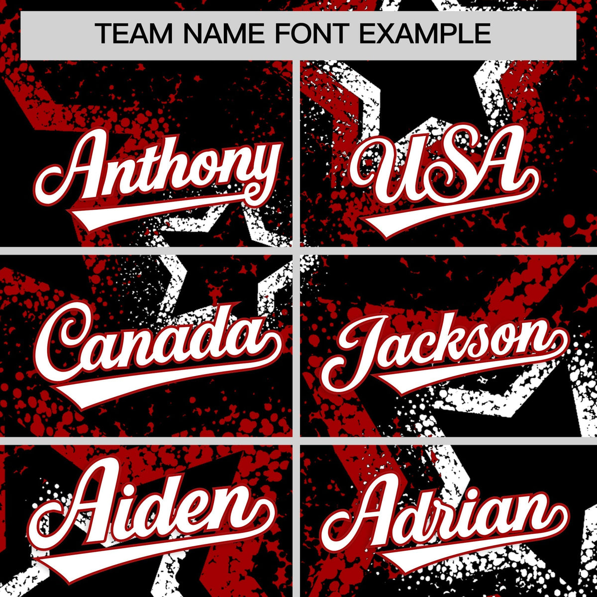Custom Black White Red Star-Shaped Ink Texture Graffiti Pattern Baseball Jersey | Sublimation Printed & Stitched,Add Name and Numbern,Perfect for Parties,Perfect for Training | KXKSHOP