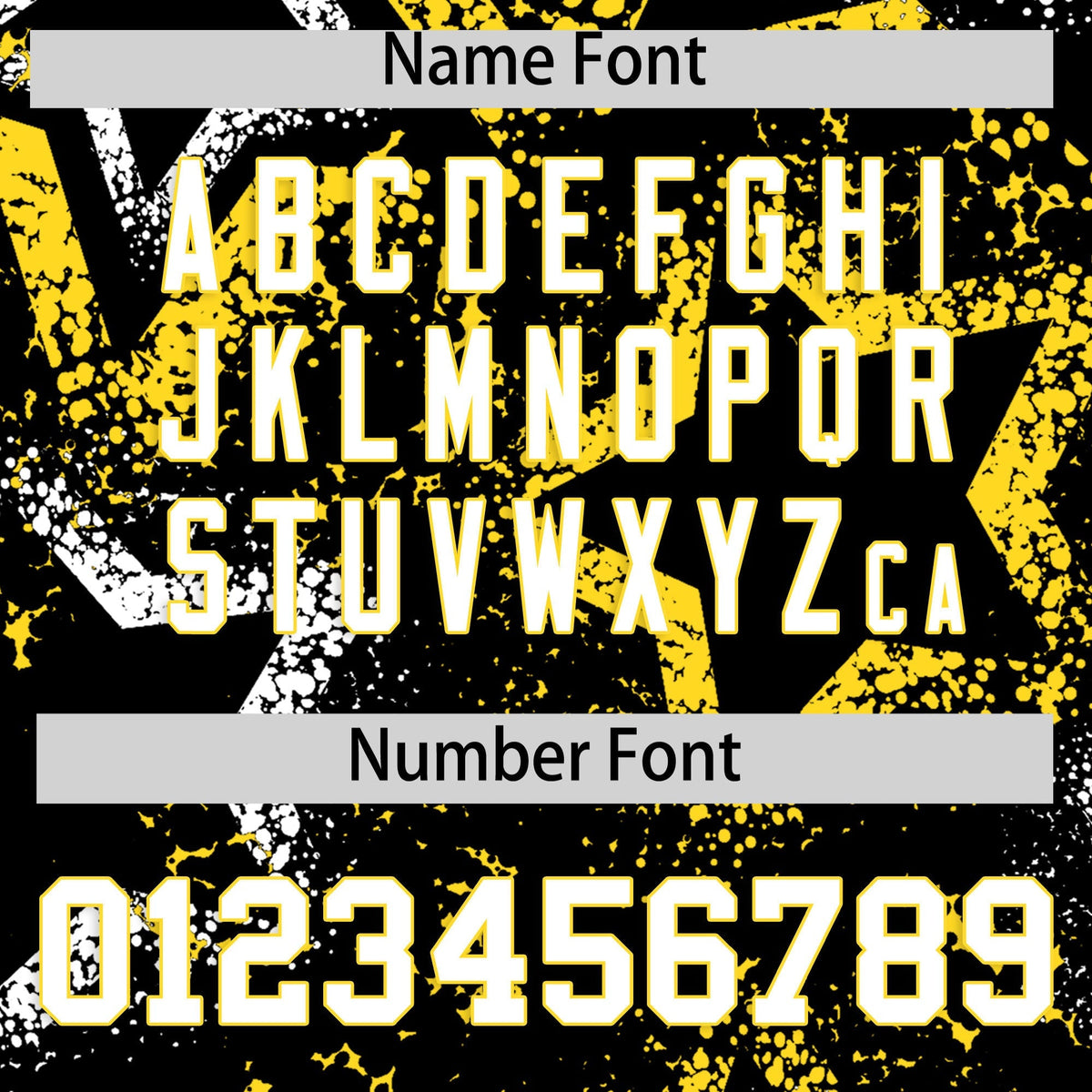 Custom Black White Gold Star-Shaped Ink Texture Graffiti Pattern Baseball Jersey | Sublimation Printed &amp; Stitched,Add Name and Numbern,Perfect for Parties,Perfect for Training | KXKSHOP