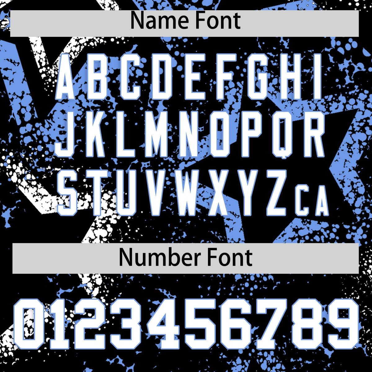 Custom Black White Light Blue Star-Shaped Ink Texture Graffiti Pattern Baseball Jersey | Sublimation Printed &amp; Stitched,Add Name and Numbern,Perfect for Parties,Perfect for Training | KXKSHOP