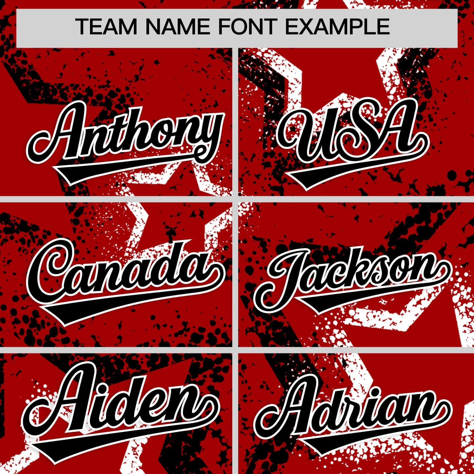 Custom Red White Black Star-Shaped Ink Texture Graffiti Pattern Baseball Jersey | Sublimation Printed & Stitched,Add Name and Numbern,Perfect for Parties,Perfect for Training | KXKSHOP