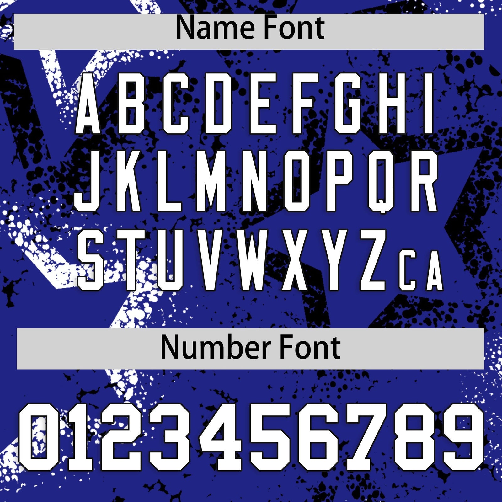 Custom Royal Blue Black White Star-Shaped Ink Texture Graffiti Pattern Baseball Jersey | Sublimation Printed & Stitched,Add Name and Numbern,Perfect for Parties,Perfect for Training | KXKSHOP
