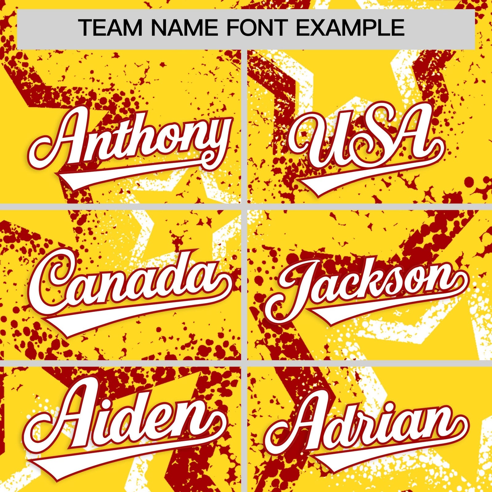 Custom Gold White Red Star-Shaped Ink Texture Graffiti Pattern Baseball Jersey | Sublimation Printed & Stitched,Add Name and Numbern,Perfect for Parties,Perfect for Training | KXKSHOP