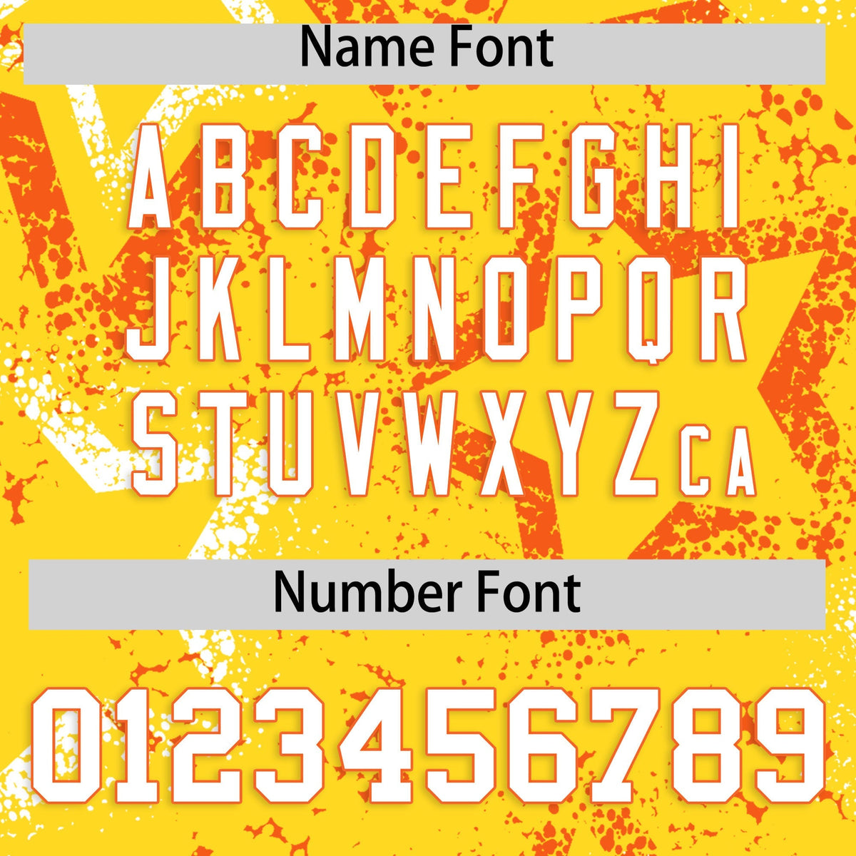 Custom Gold Orange White Star-Shaped Ink Texture Graffiti Pattern Baseball Jersey | Sublimation Printed &amp; Stitched,Add Name and Numbern,Perfect for Parties,Perfect for Training | KXKSHOP