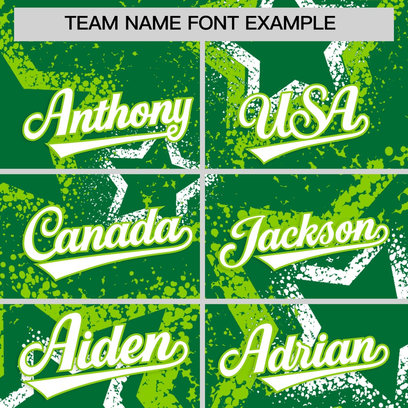 Custom Kelly Green White Neon Green Star-Shaped Ink Texture Graffiti Pattern Baseball Jersey | Sublimation Printed & Stitched,Add Name and Numbern,Perfect for Parties,Perfect for Training | KXKSHOP