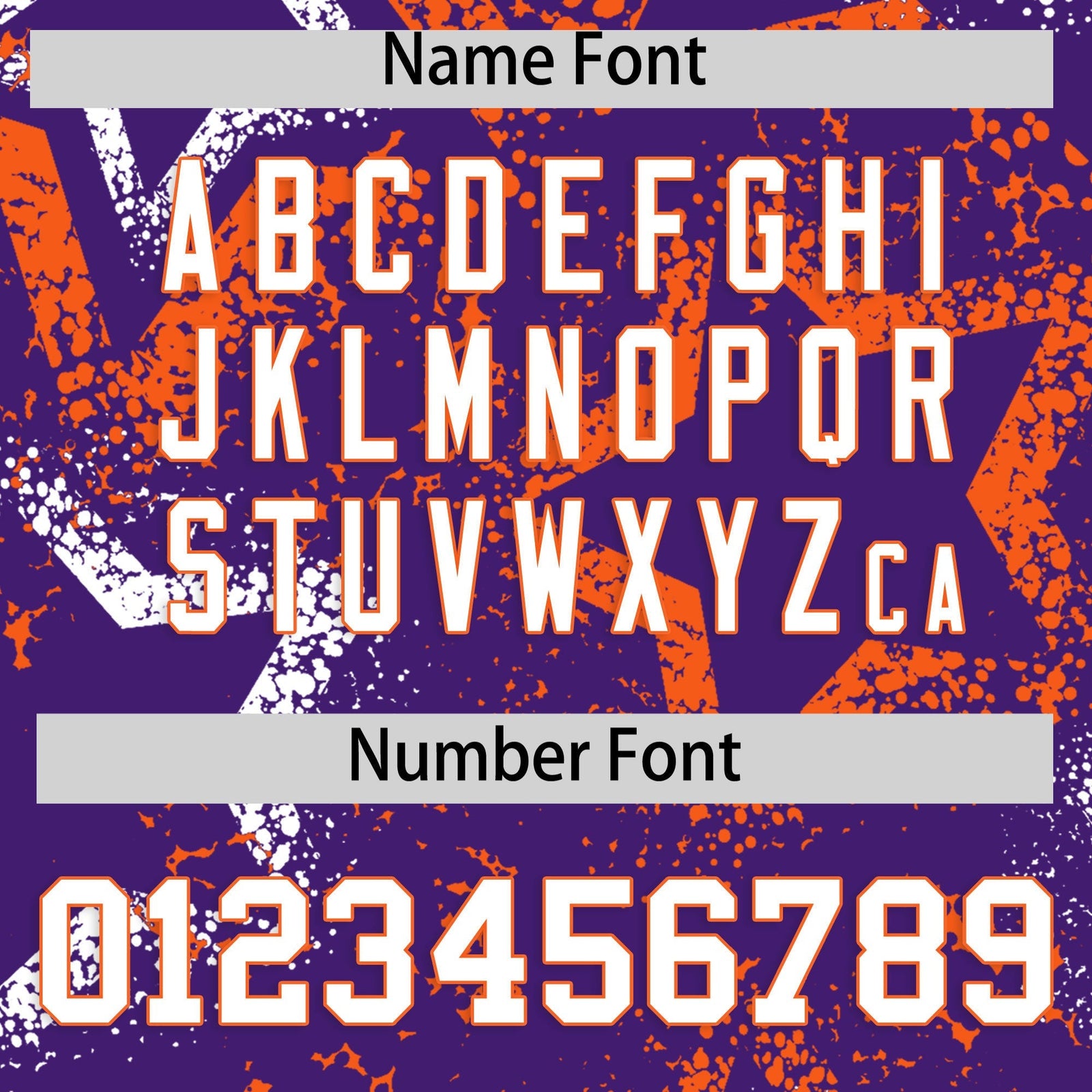 Custom Purple White Orange Star-Shaped Ink Texture Graffiti Pattern Baseball Jersey | Sublimation Printed & Stitched,Add Name and Numbern,Perfect for Parties,Perfect for Training | KXKSHOP