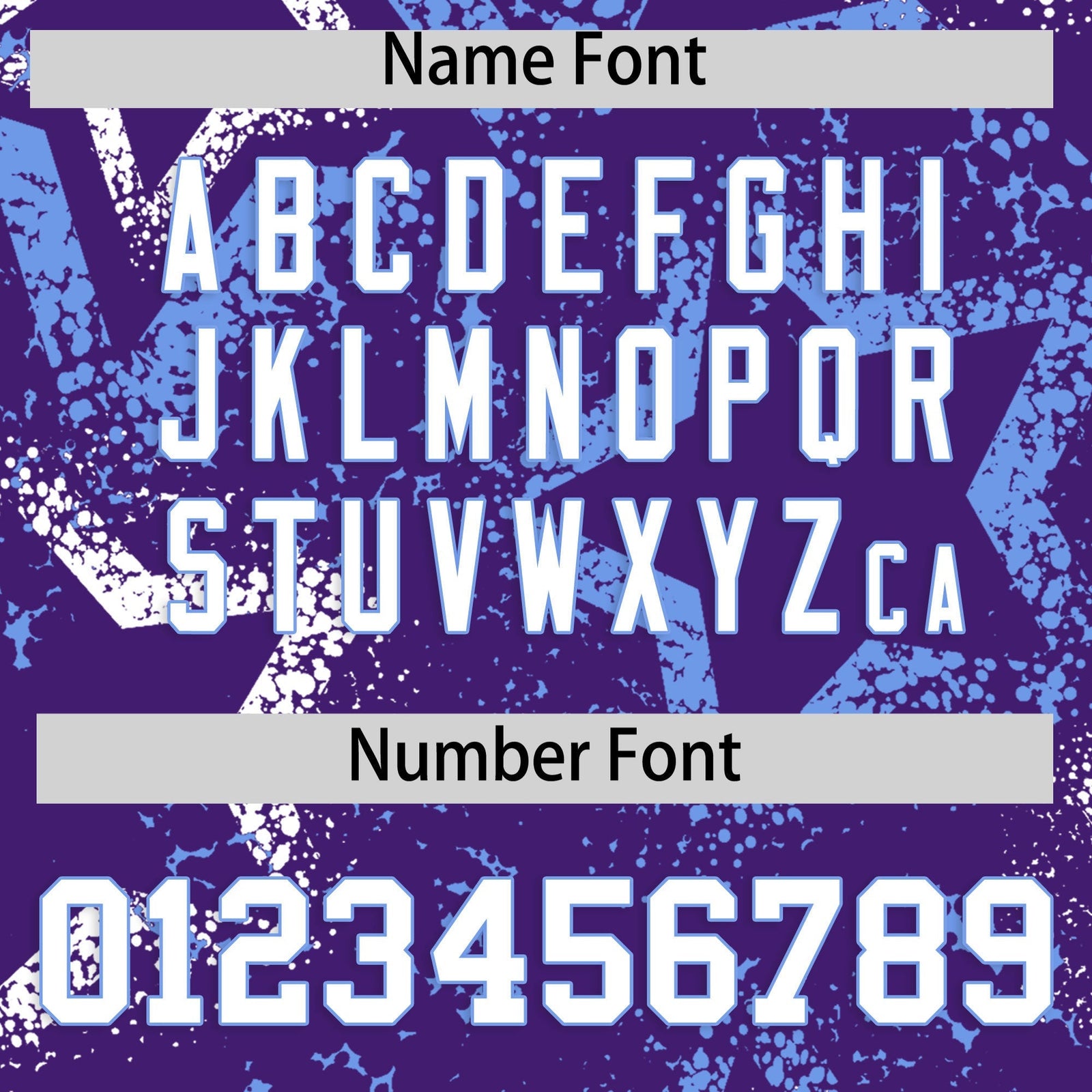 Custom Purple White Light Blue Star-Shaped Ink Texture Graffiti Pattern Baseball Jersey | Sublimation Printed & Stitched,Add Name and Numbern,Perfect for Parties,Perfect for Training | KXKSHOP