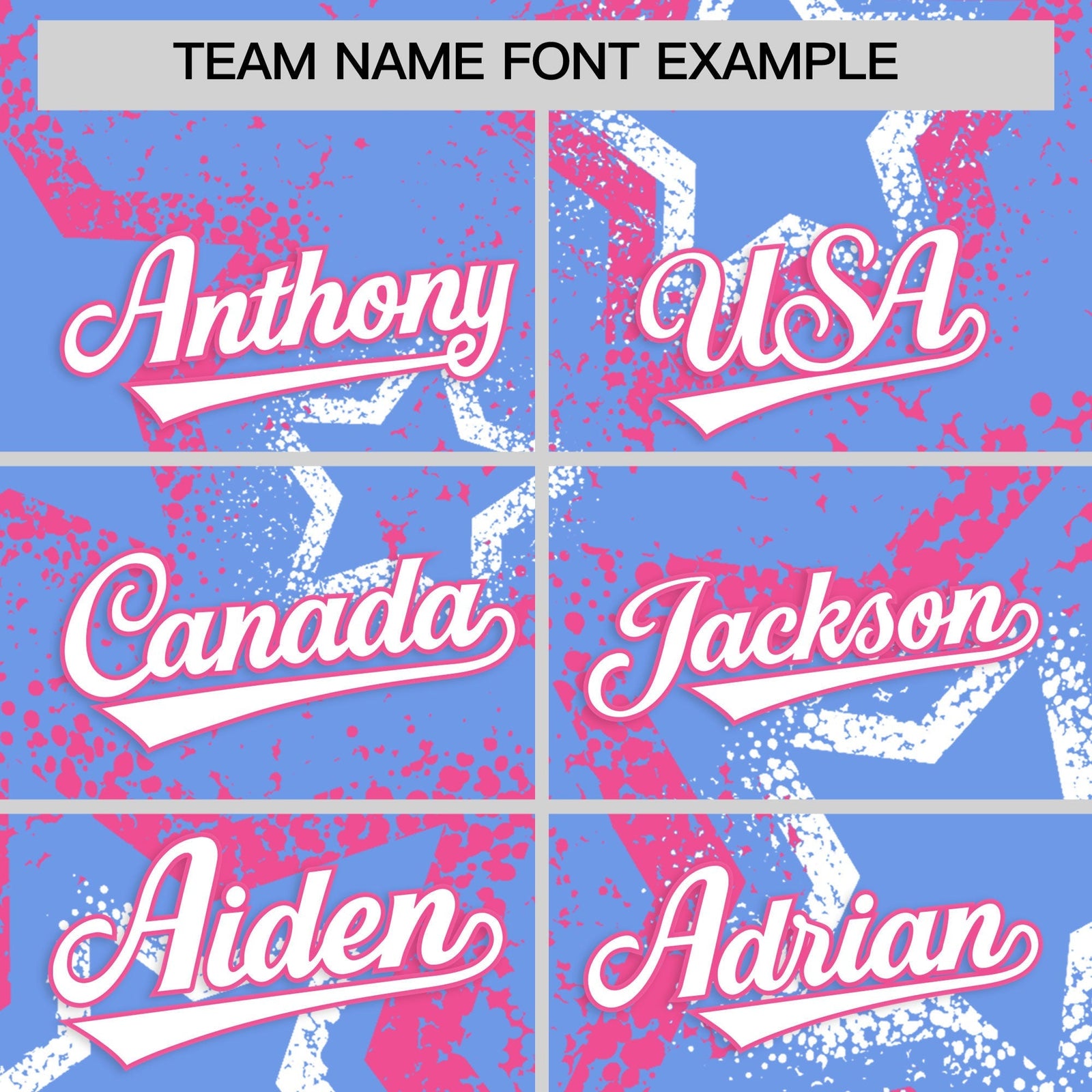Custom Light Blue White Pink Star-Shaped Ink Texture Graffiti Pattern Baseball Jersey | Sublimation Printed & Stitched,Add Name and Numbern,Perfect for Parties,Perfect for Training | KXKSHOP
