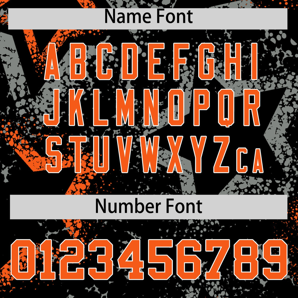 Custom Black Orange White Star-Shaped Ink Texture Graffiti Pattern Baseball Jersey | Sublimation Printed &amp; Stitched,Add Name and Numbern,Perfect for Parties,Perfect for Training | KXKSHOP