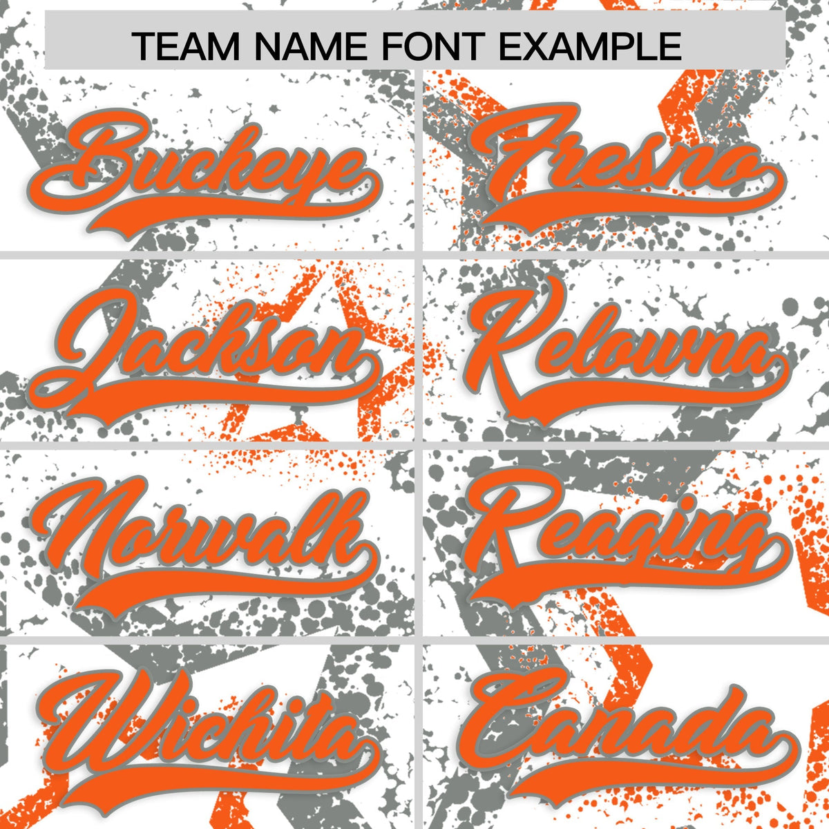 Custom White Orange Star-Shaped Ink Texture Graffiti Pattern Baseball Jersey | Sublimation Printed &amp; Stitched,Add Name and Numbern,Perfect for Parties,Perfect for Training | KXKSHOP
