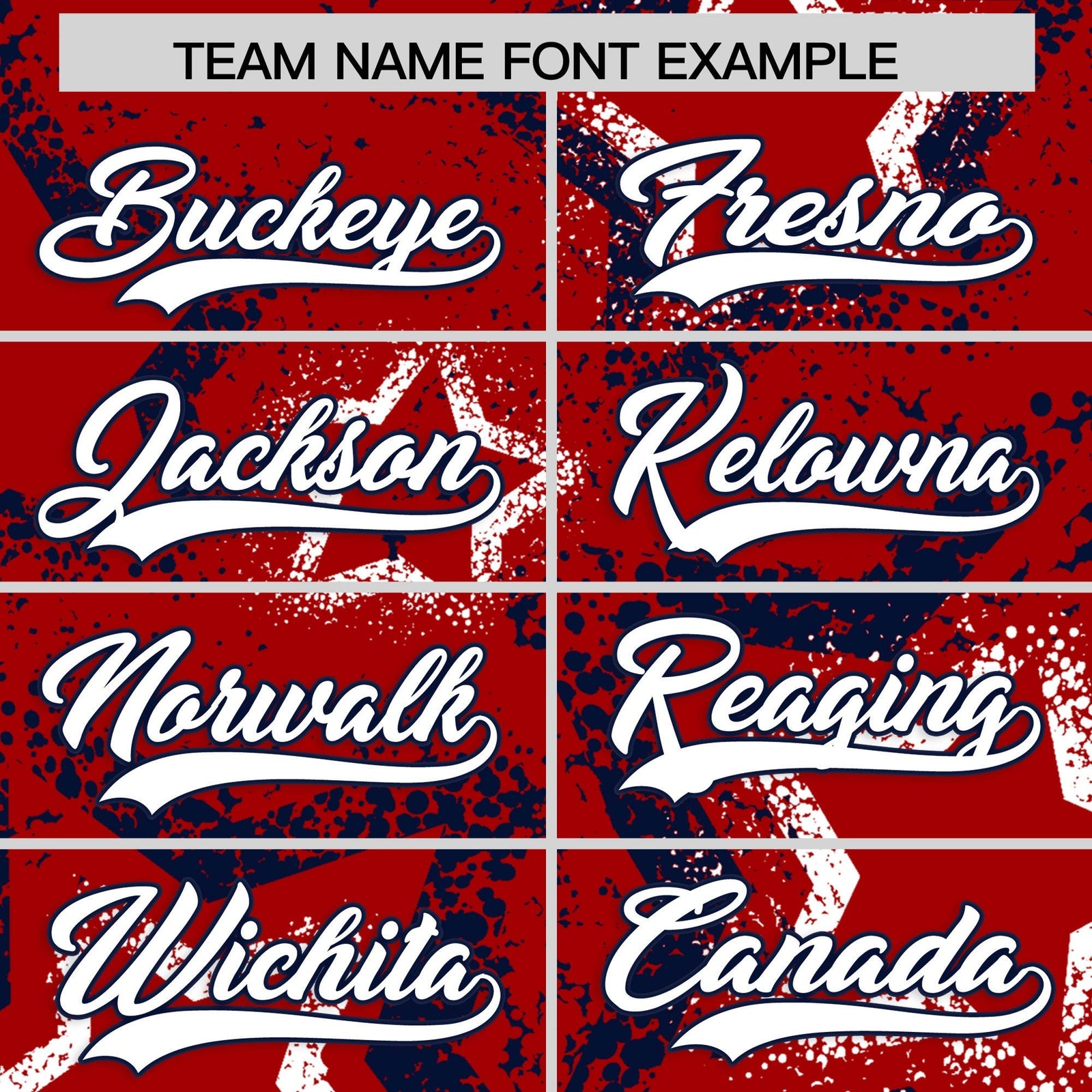 Custom Red White Navy Star-Shaped Ink Texture Graffiti Pattern Baseball Jersey | Sublimation Printed & Stitched,Add Name and Numbern,Perfect for Parties,Perfect for Training | KXKSHOP
