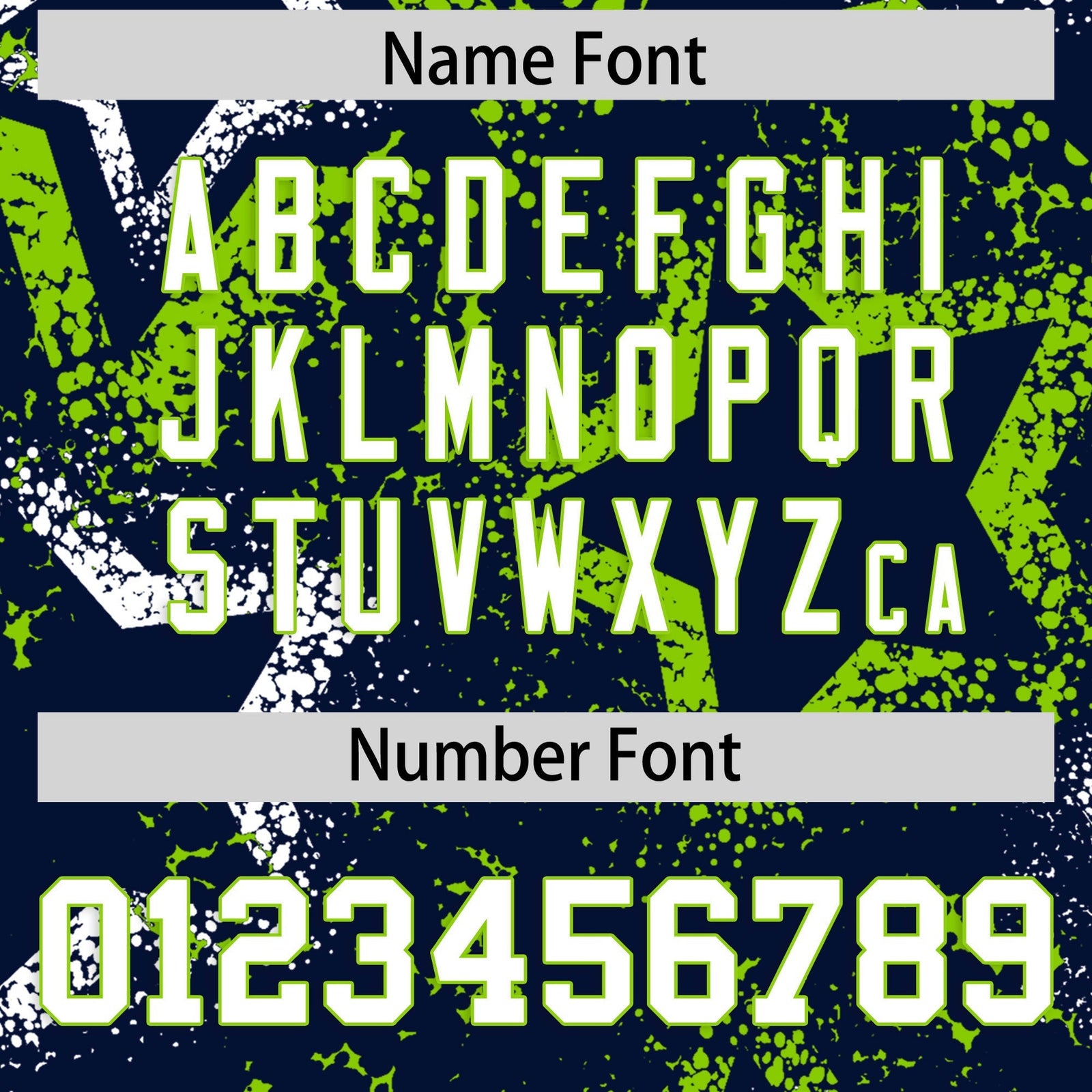 Custom Navy White Neon Green Star-Shaped Ink Texture Graffiti Pattern Baseball Jersey | Sublimation Printed & Stitched,Add Name and Numbern,Perfect for Parties,Perfect for Training | KXKSHOP
