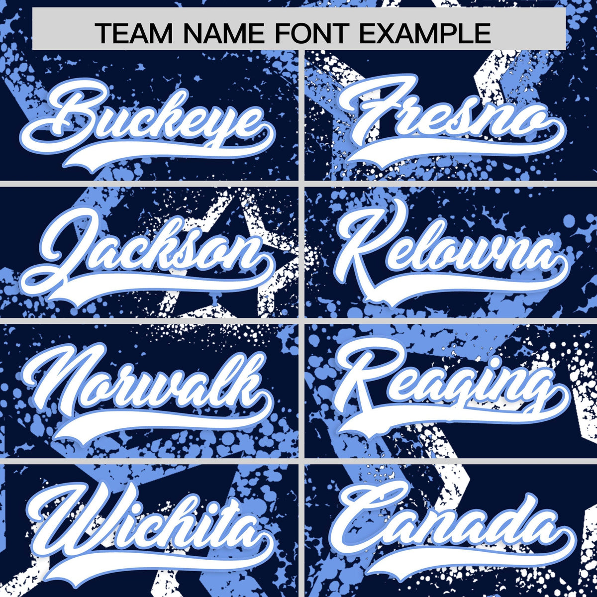 Custom Navy White Light Blue Star-Shaped Ink Texture Graffiti Pattern Baseball Jersey | Sublimation Printed &amp; Stitched,Add Name and Numbern,Perfect for Parties,Perfect for Training | KXKSHOP