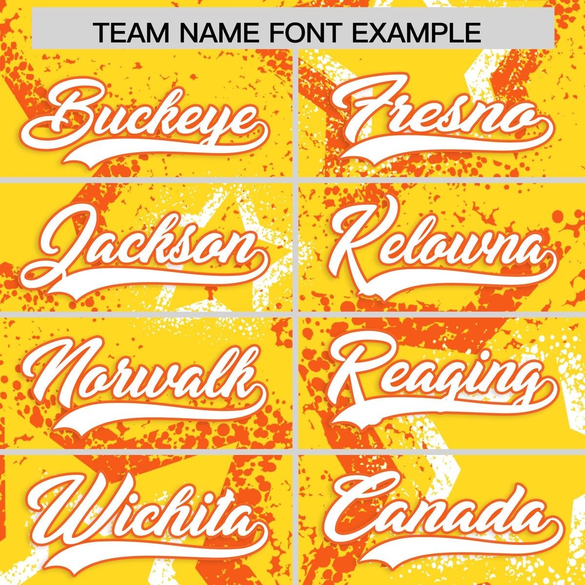 Custom Gold Orange White Star-Shaped Ink Texture Graffiti Pattern Baseball Jersey | Sublimation Printed &amp; Stitched,Add Name and Numbern,Perfect for Parties,Perfect for Training | KXKSHOP