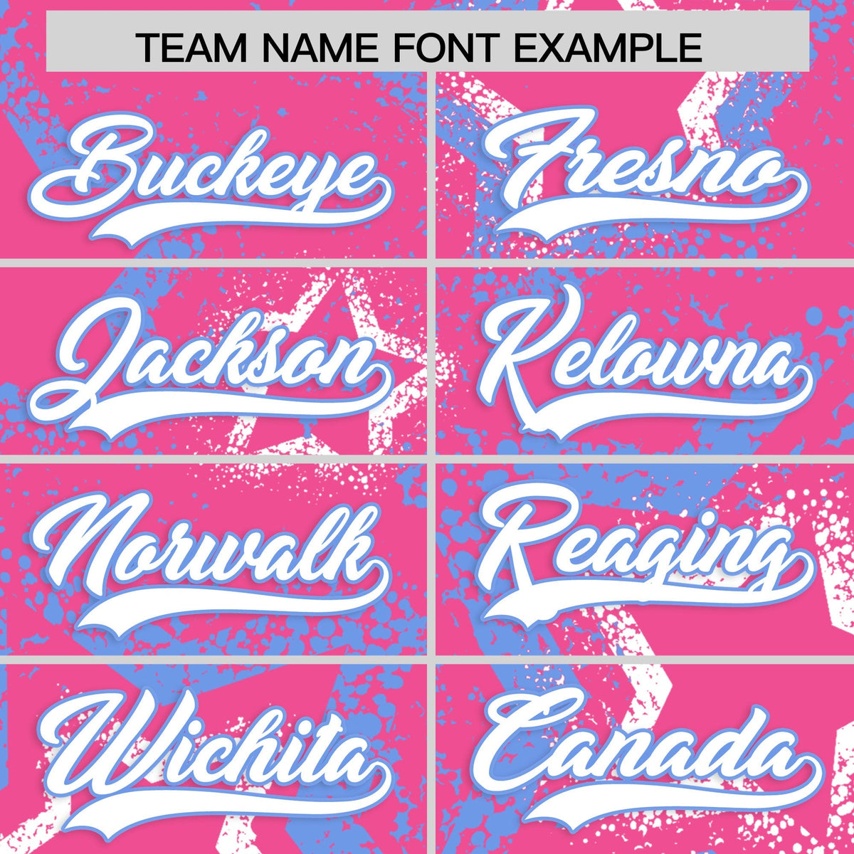 Custom Pink White Light Blue Star-Shaped Ink Texture Graffiti Pattern Baseball Jersey | Sublimation Printed &amp; Stitched,Add Name and Numbern,Perfect for Parties,Perfect for Training | KXKSHOP