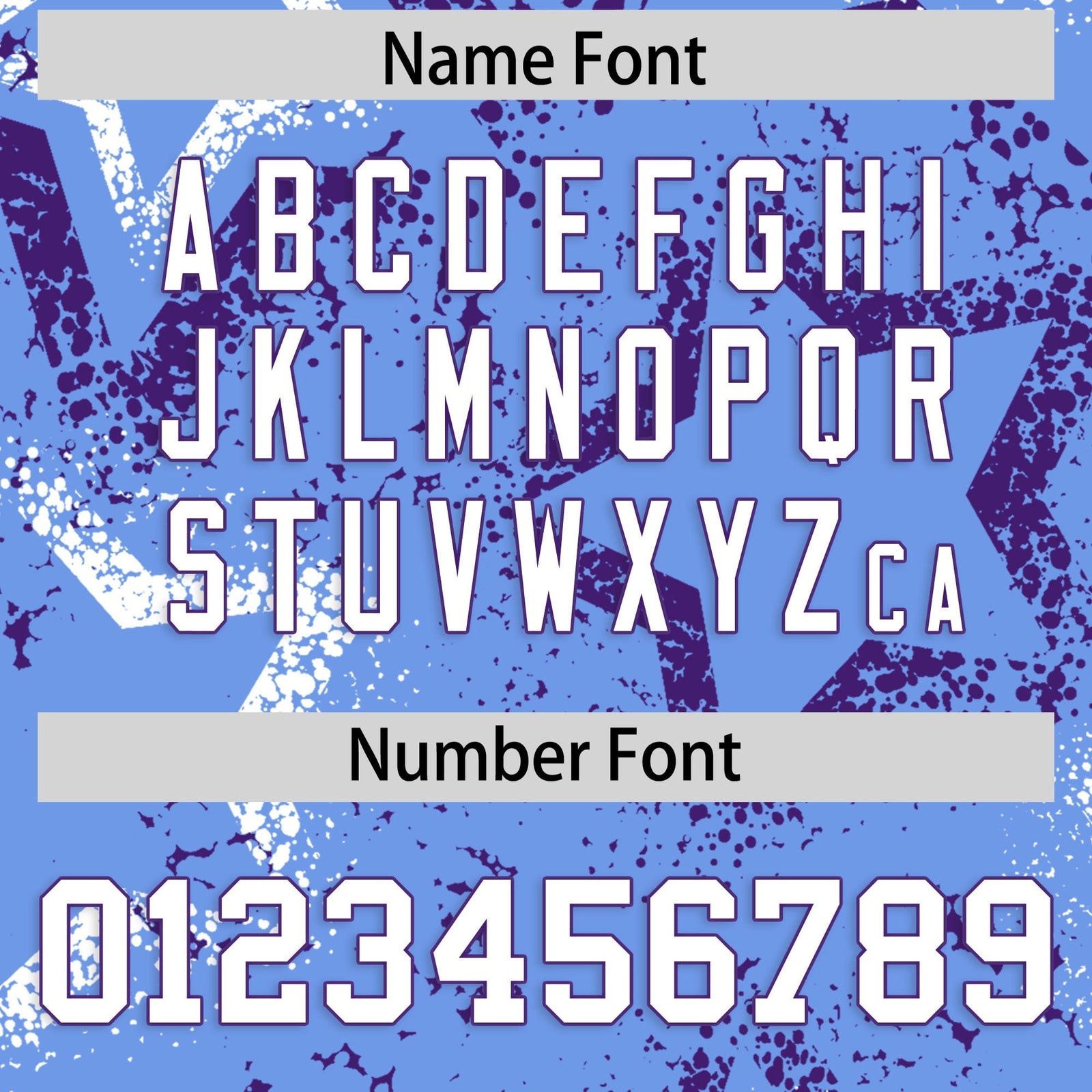 Custom Light Blue White Purple Star-Shaped Ink Texture Graffiti Pattern Baseball Jersey | Sublimation Printed & Stitched,Add Name and Numbern,Perfect for Parties,Perfect for Training | KXKSHOP