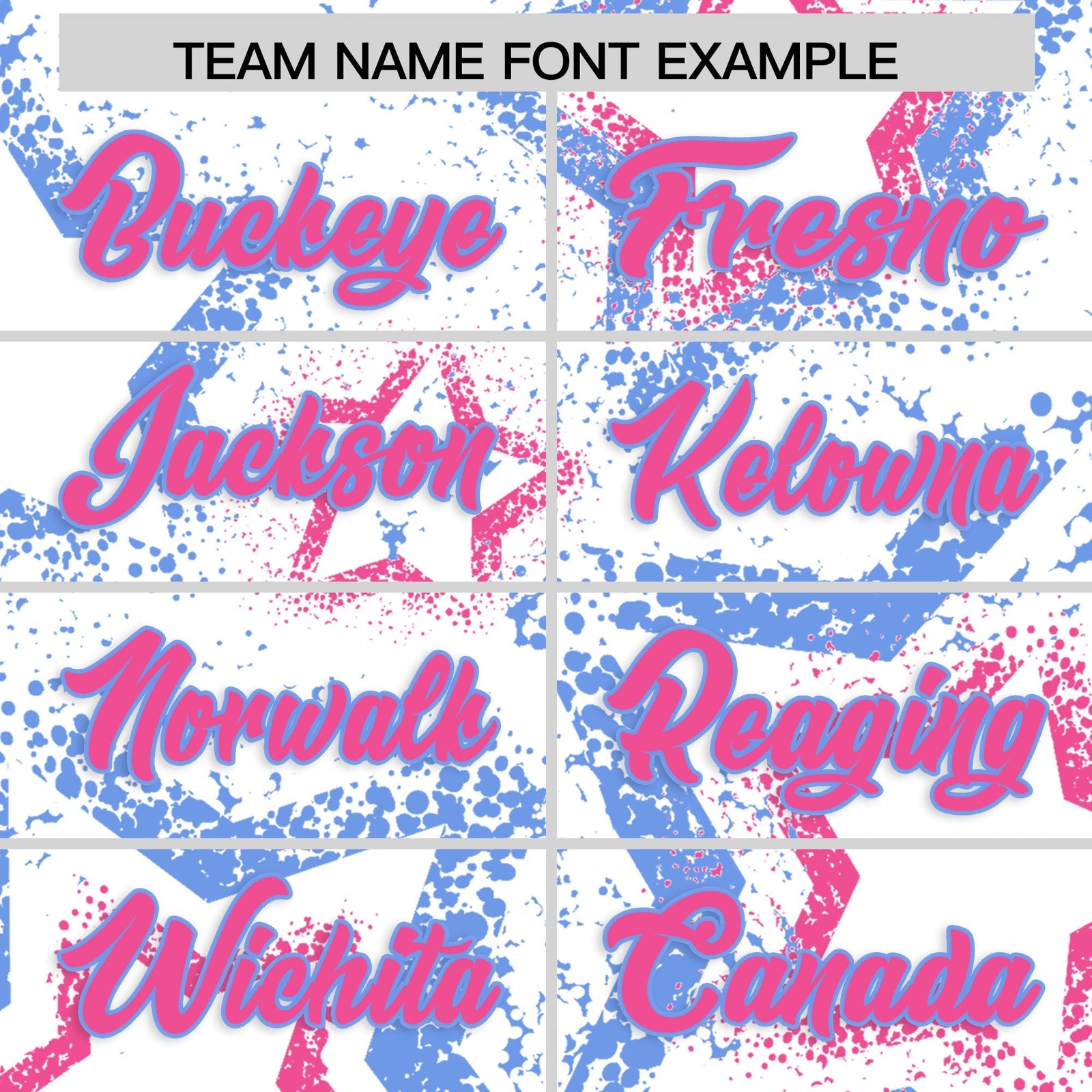 Custom White Light Blue Pink Star-Shaped Ink Texture Graffiti Pattern Baseball Jersey | Sublimation Printed & Stitched,Add Name and Numbern,Perfect for Parties,Perfect for Training | KXKSHOP