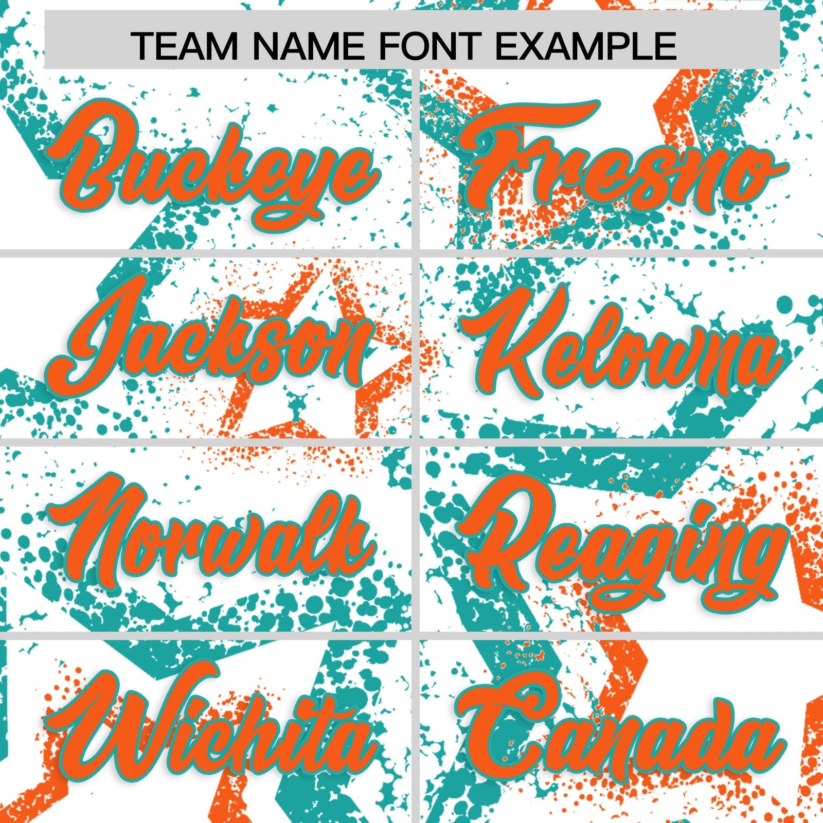 Custom White Aqua Orange Star-Shaped Ink Texture Graffiti Pattern Baseball Jersey | Sublimation Printed & Stitched,Add Name and Numbern,Perfect for Parties,Perfect for Training | KXKSHOP