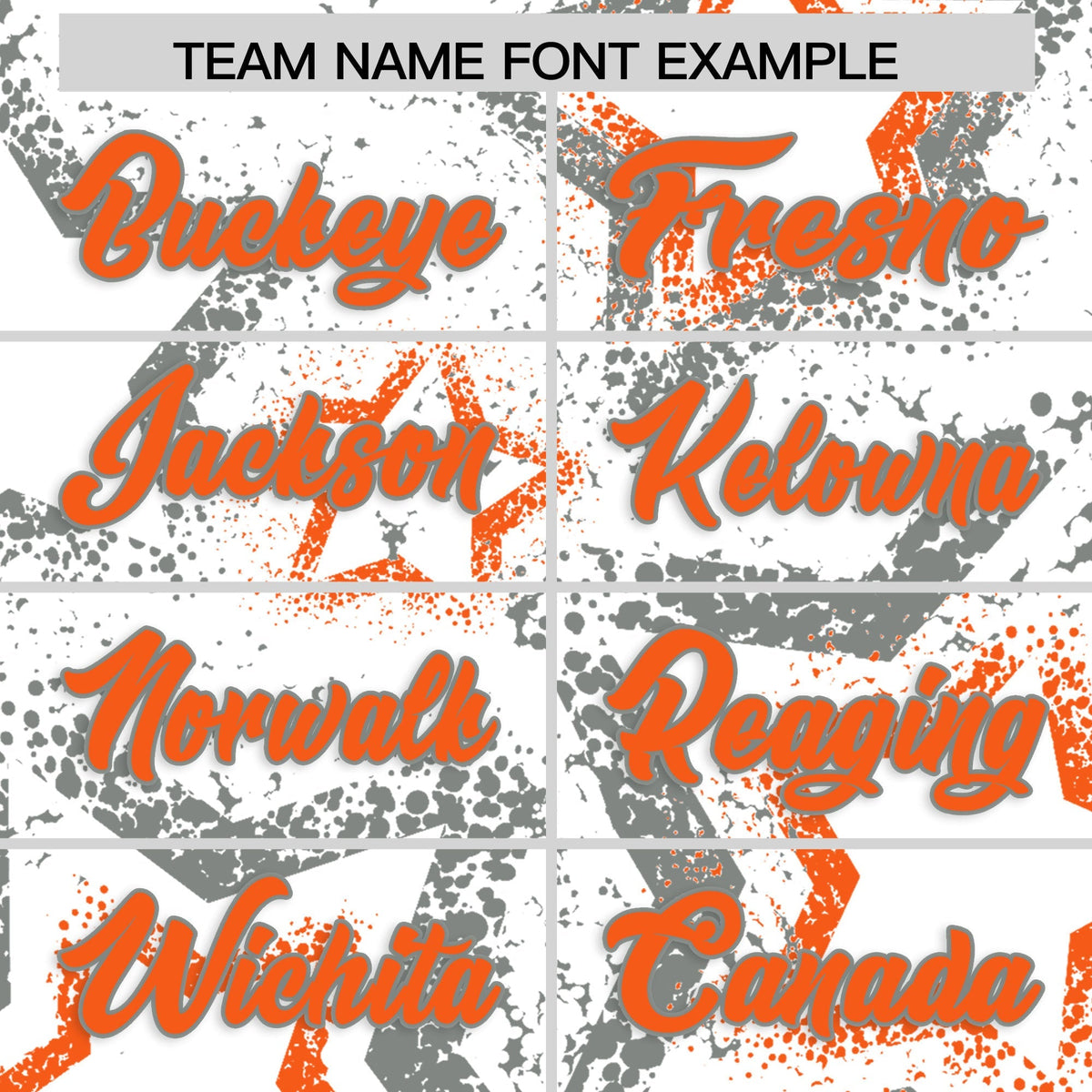 Custom White Orange Star-Shaped Ink Texture Graffiti Pattern Baseball Jersey | Sublimation Printed &amp; Stitched,Add Name and Numbern,Perfect for Parties,Perfect for Training | KXKSHOP