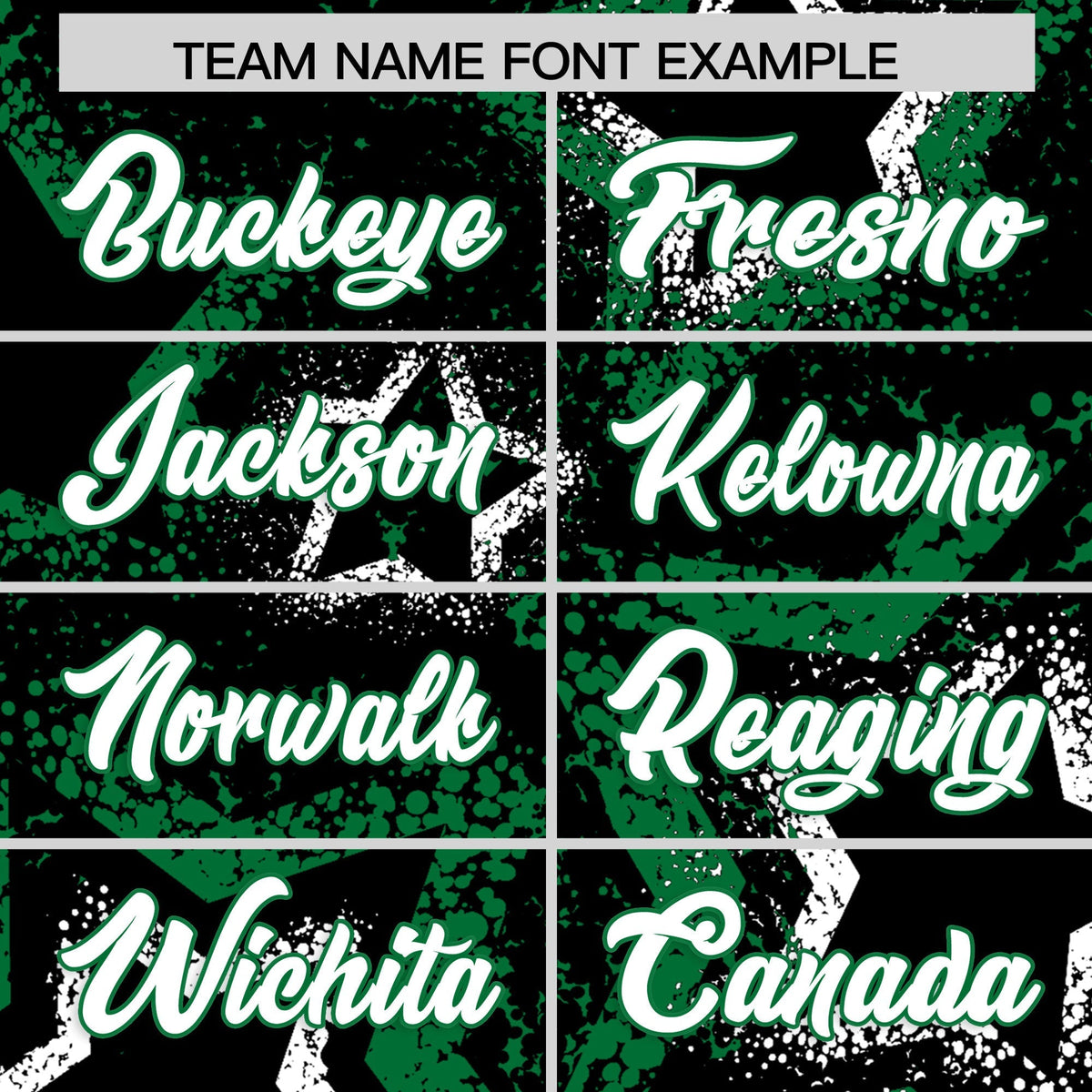 Custom Black White Kelly Green Star-Shaped Ink Texture Graffiti Pattern Baseball Jersey | Sublimation Printed &amp; Stitched,Add Name and Numbern,Perfect for Parties,Perfect for Training | KXKSHOP