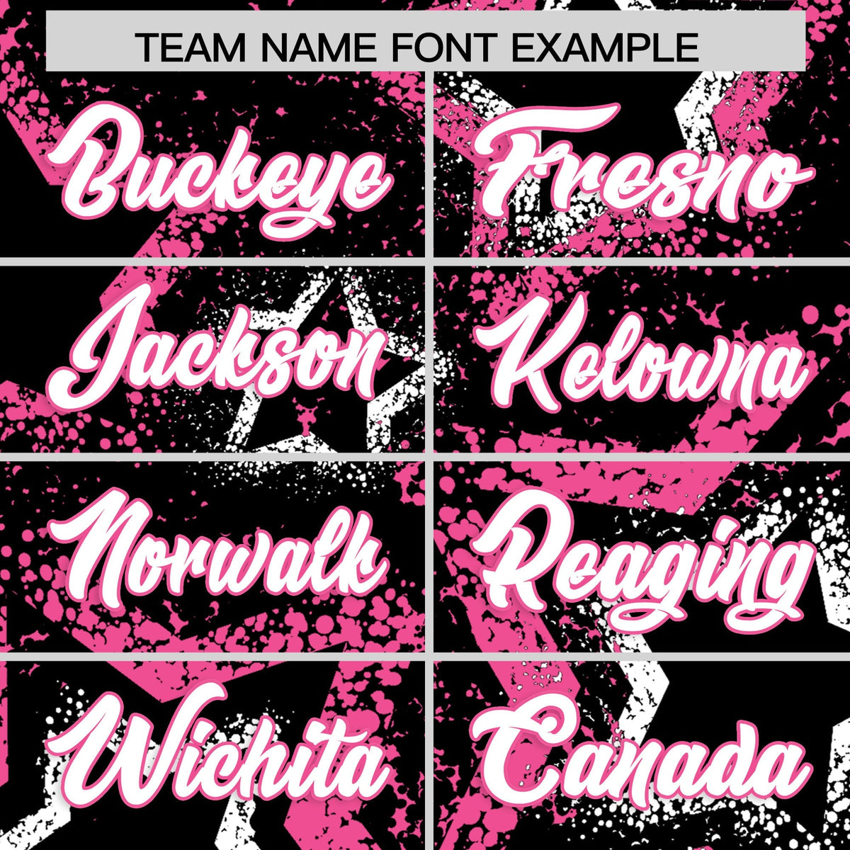 Custom Black White Pink Star-Shaped Ink Texture Graffiti Pattern Baseball Jersey | Sublimation Printed &amp; Stitched,Add Name and Numbern,Perfect for Parties,Perfect for Training | KXKSHOP