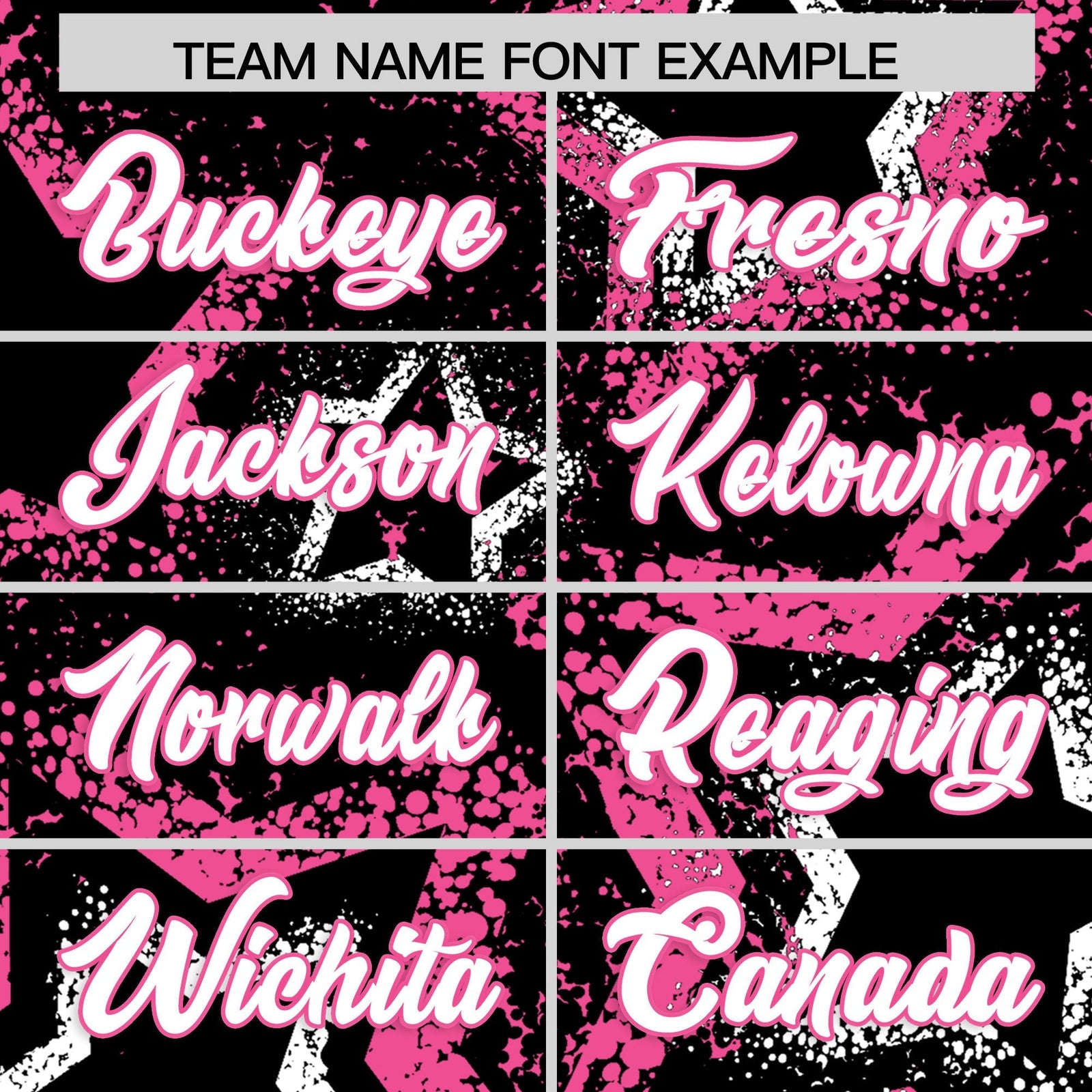 Custom Black White Pink Star-Shaped Ink Texture Graffiti Pattern Baseball Jersey | Sublimation Printed & Stitched,Add Name and Numbern,Perfect for Parties,Perfect for Training | KXKSHOP
