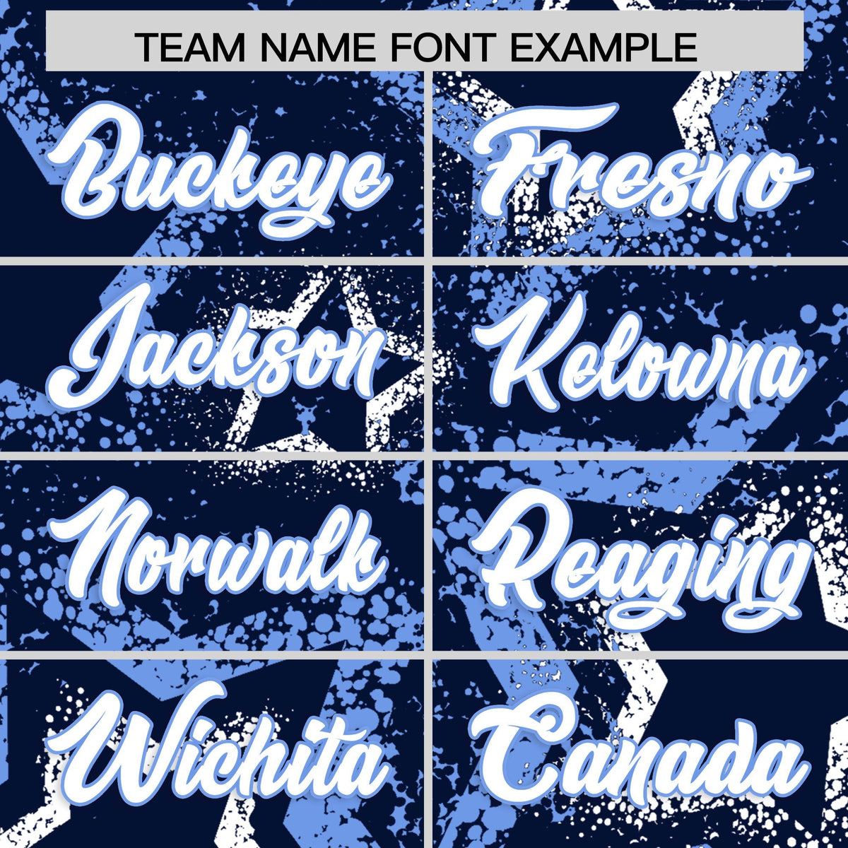 Custom Navy White Light Blue Star-Shaped Ink Texture Graffiti Pattern Baseball Jersey | Sublimation Printed &amp; Stitched,Add Name and Numbern,Perfect for Parties,Perfect for Training | KXKSHOP