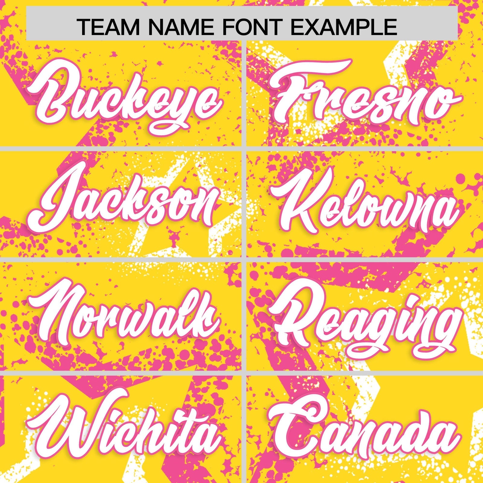 Custom Gold White Pink Star-Shaped Ink Texture Graffiti Pattern Baseball Jersey | Sublimation Printed & Stitched,Add Name and Numbern,Perfect for Parties,Perfect for Training | KXKSHOP