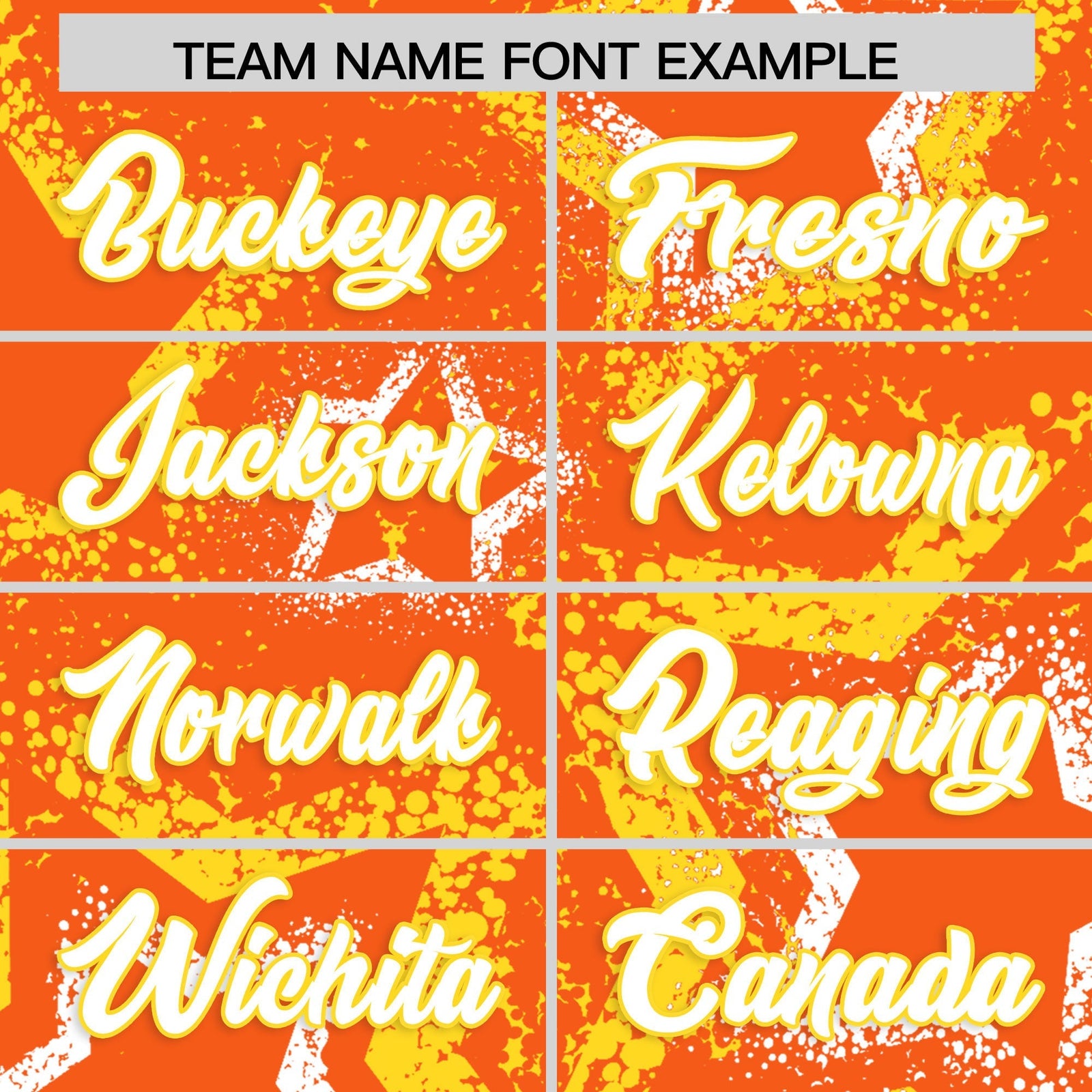 Custom Orange White Gold Star-Shaped Ink Texture Graffiti Pattern Baseball Jersey | Sublimation Printed & Stitched,Add Name and Numbern,Perfect for Parties,Perfect for Training | KXKSHOP